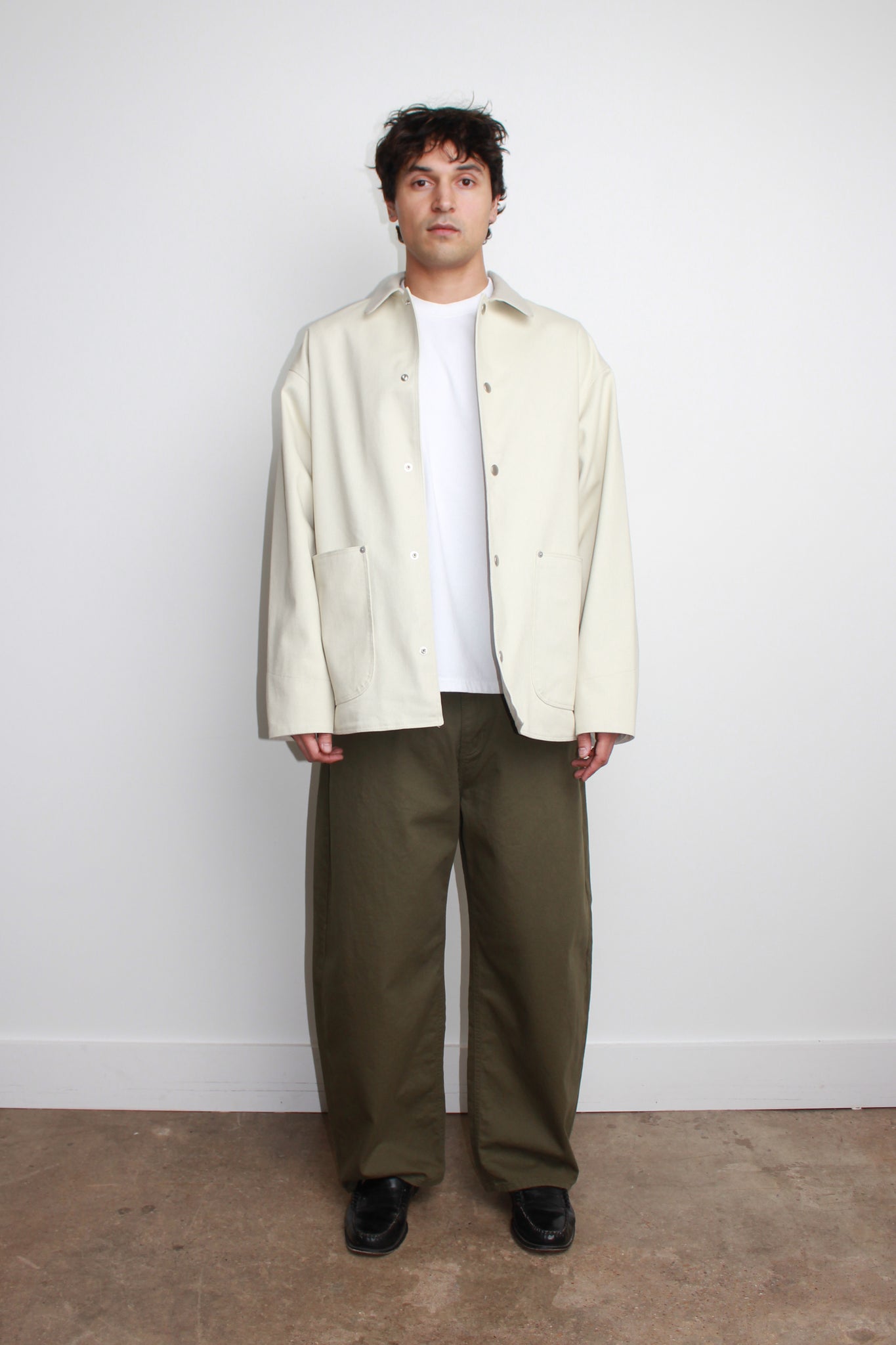 Vito Cotton Half Jacket in Off White