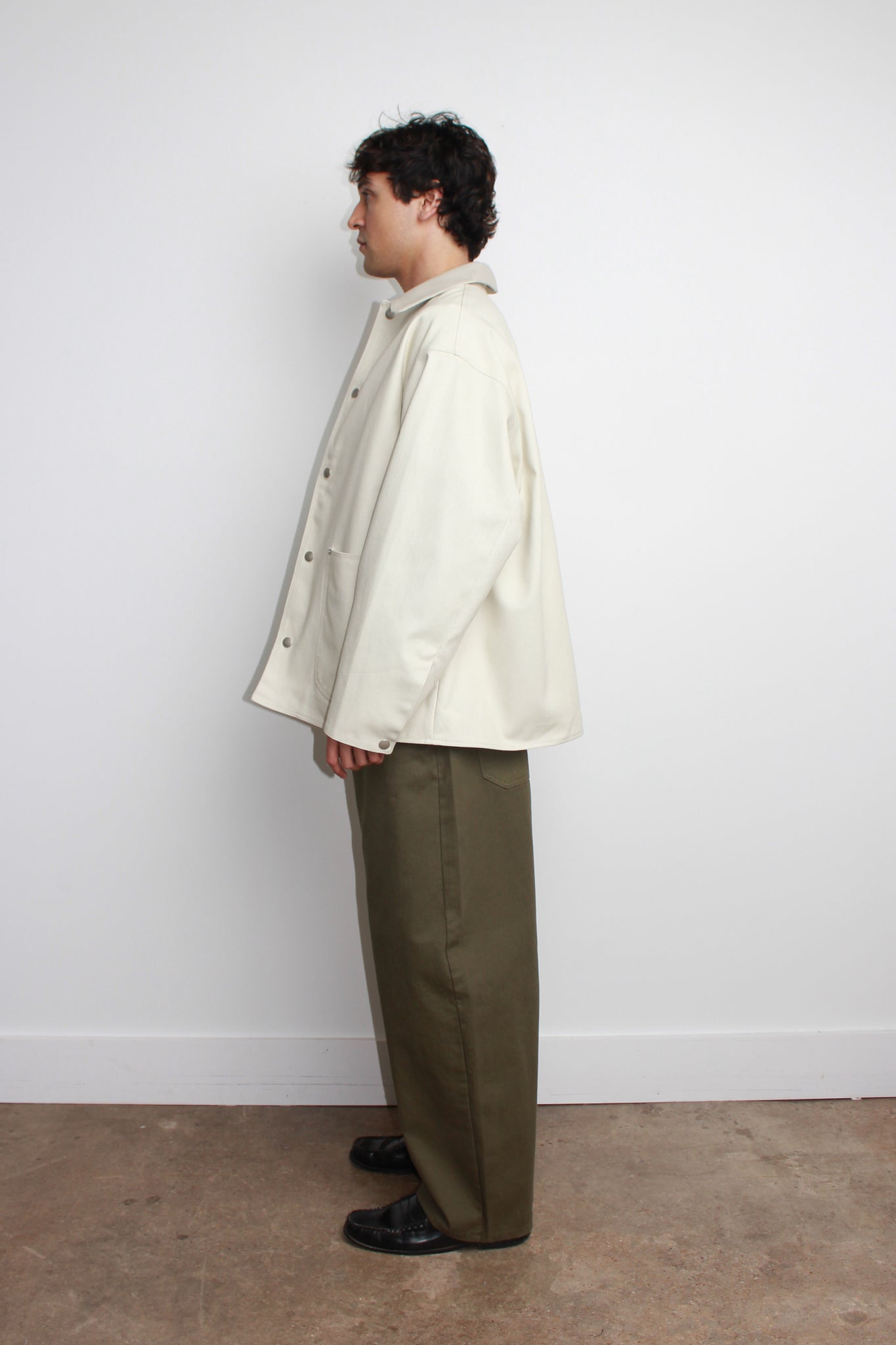 Vito Cotton Half Jacket in Off White