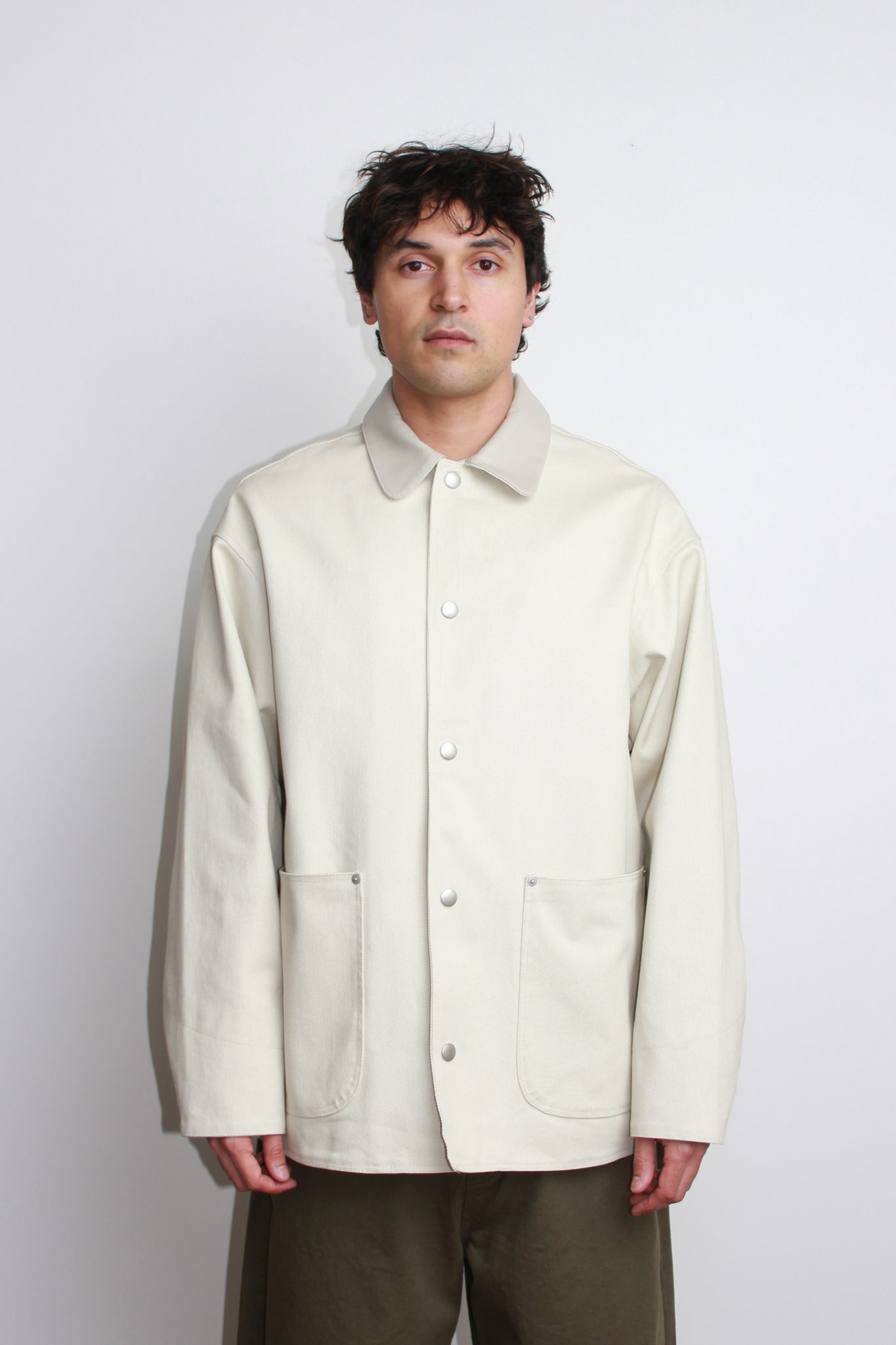 Vito Cotton Half Jacket in Off White