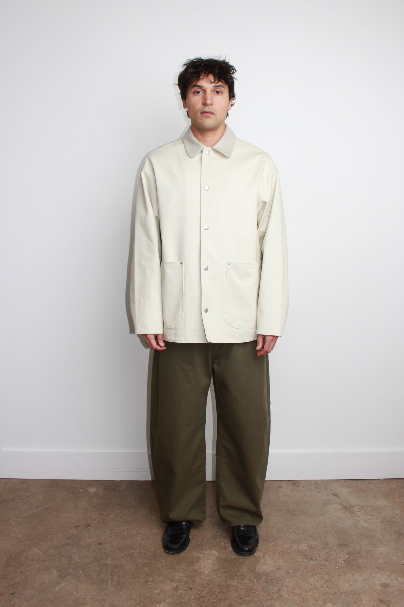 Vito Cotton Half Jacket in Off White