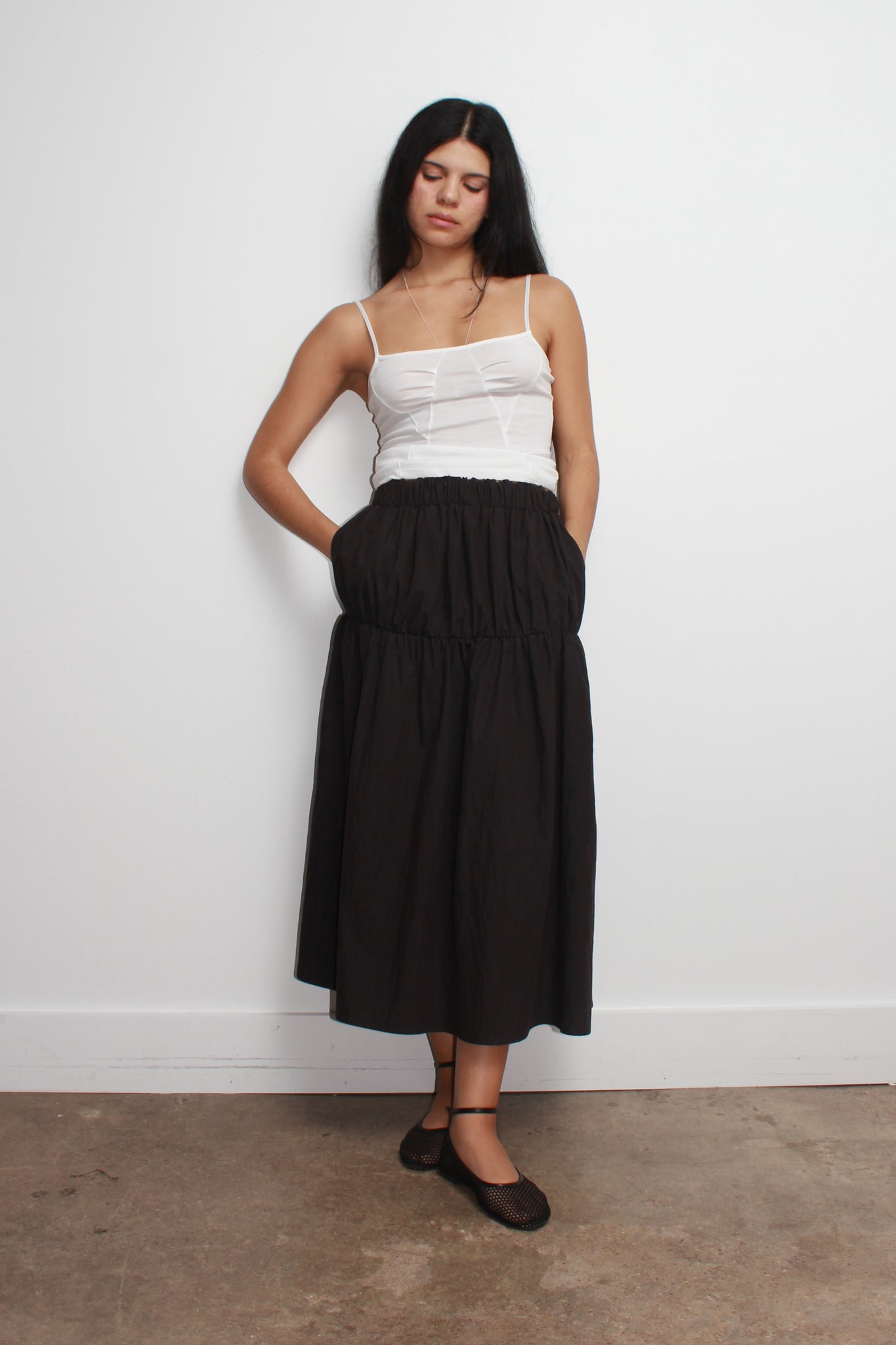Mua Shirring Skirt in Black