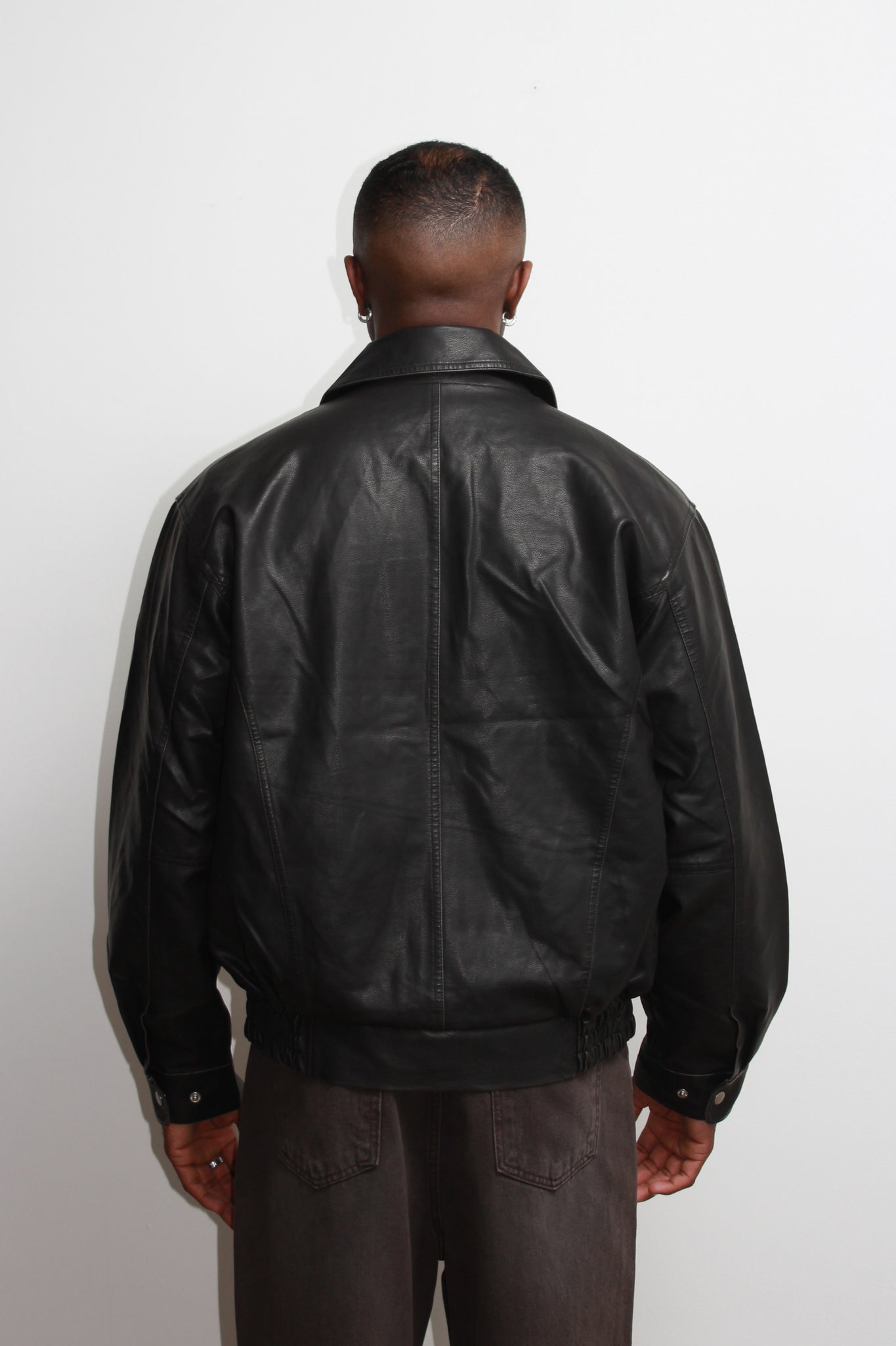 Seranti Pigment Washed Leather Jacket in Black