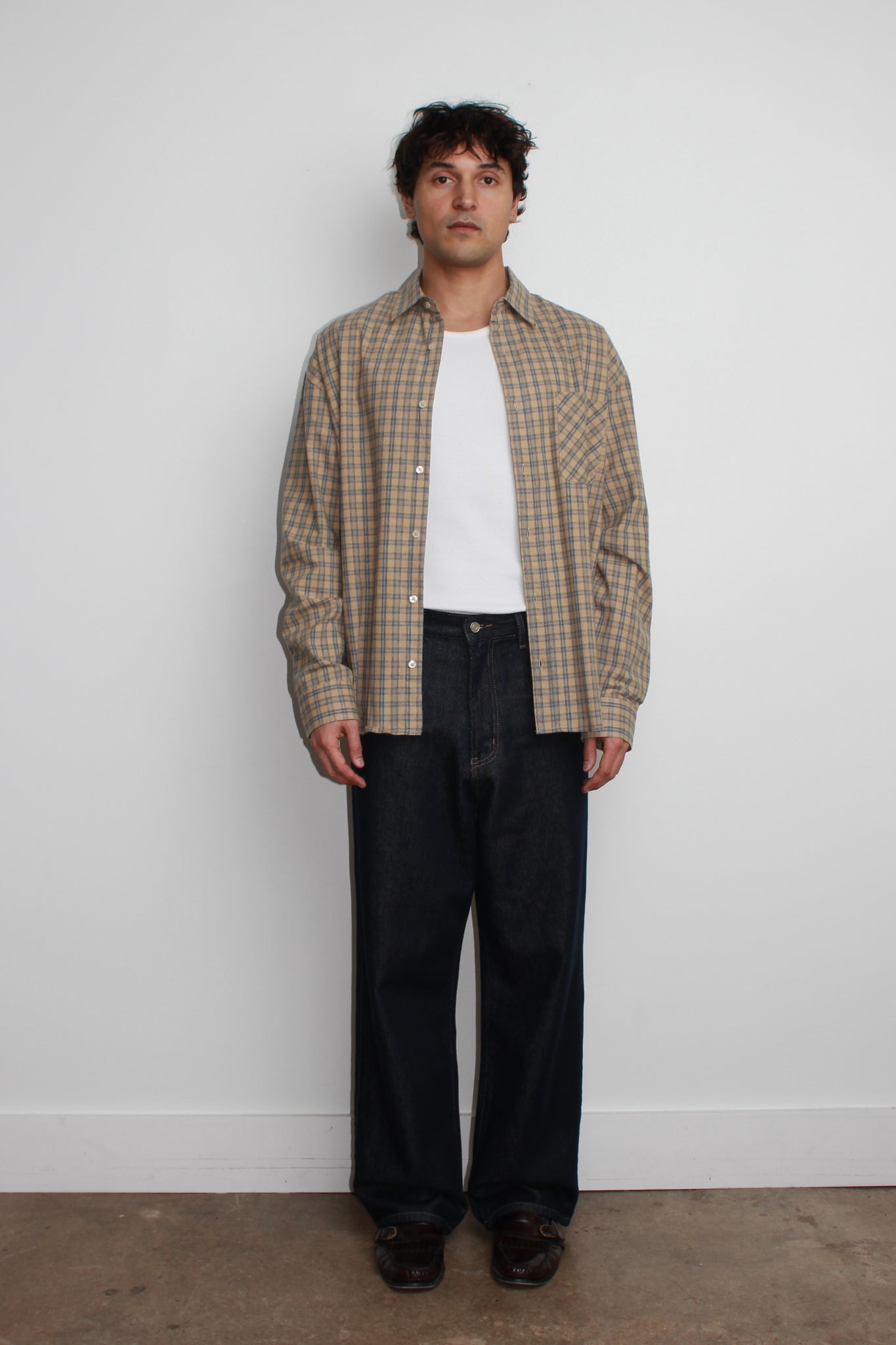 Nomade Checker Shirt in Beige