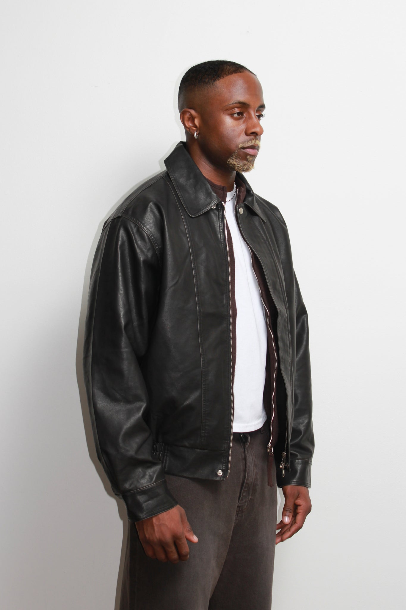 Seranti Pigment Washed Leather Jacket in Black