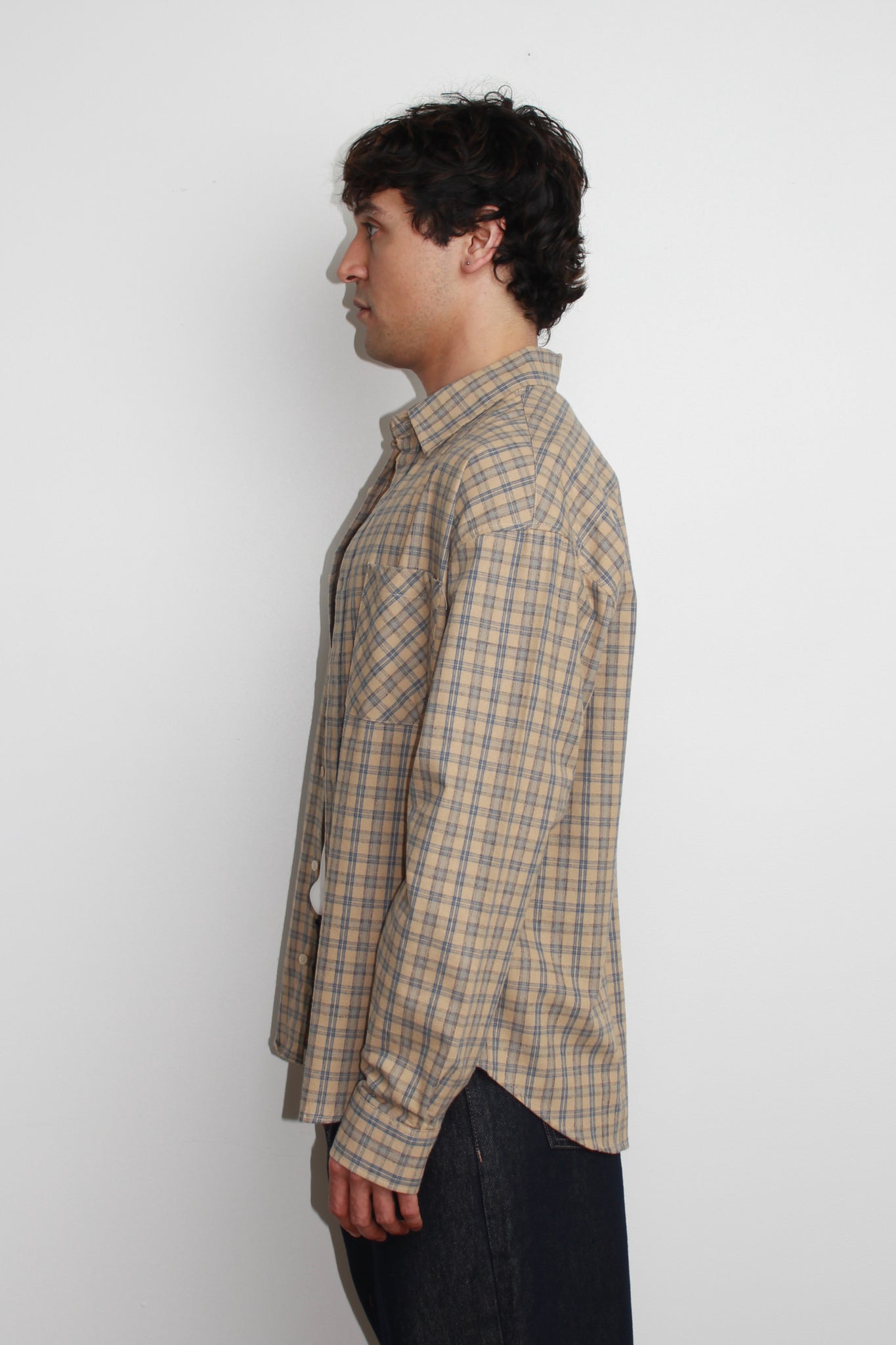 Nomade Checker Shirt in Beige