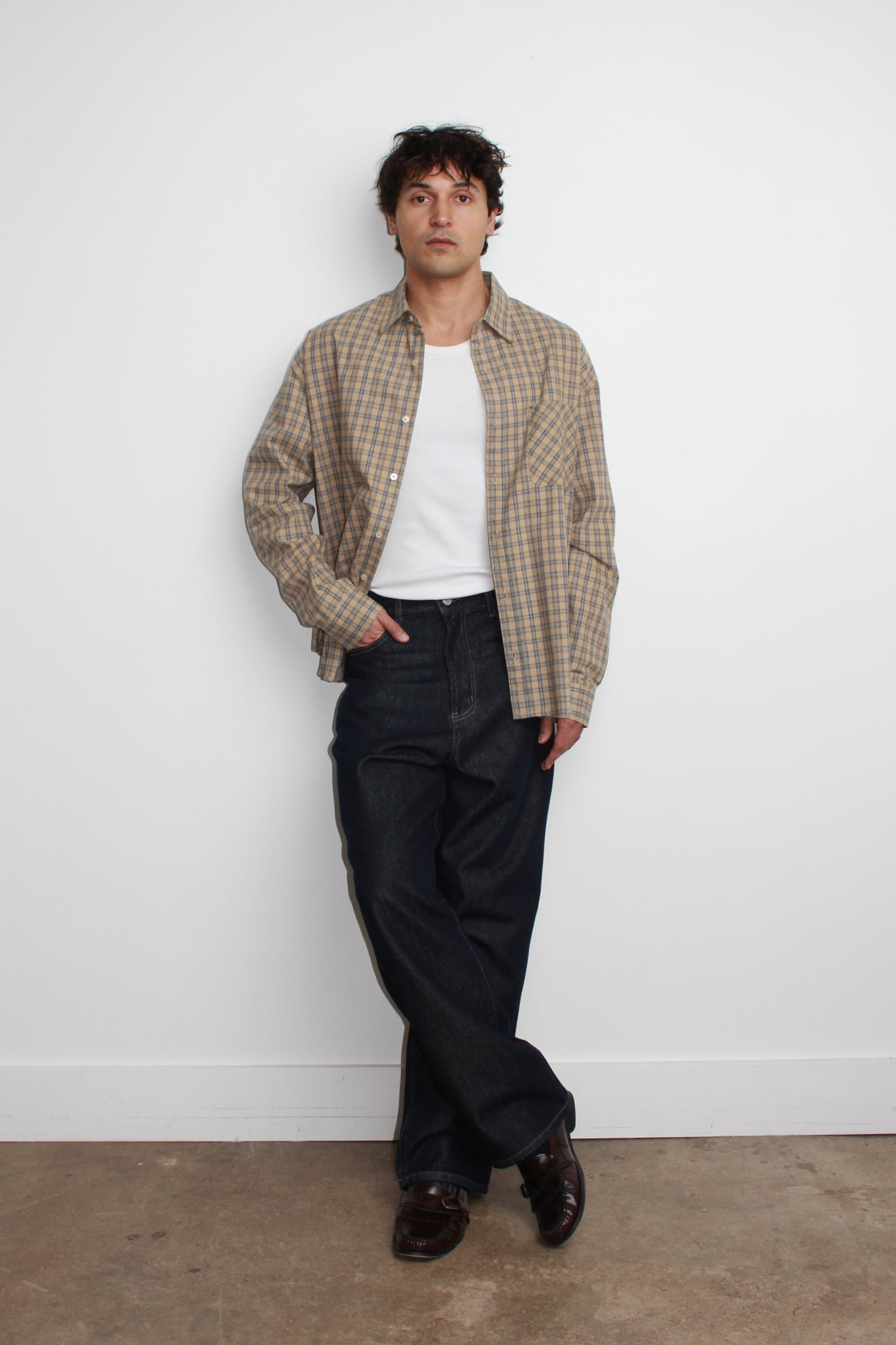 Nomade Checker Shirt in Beige