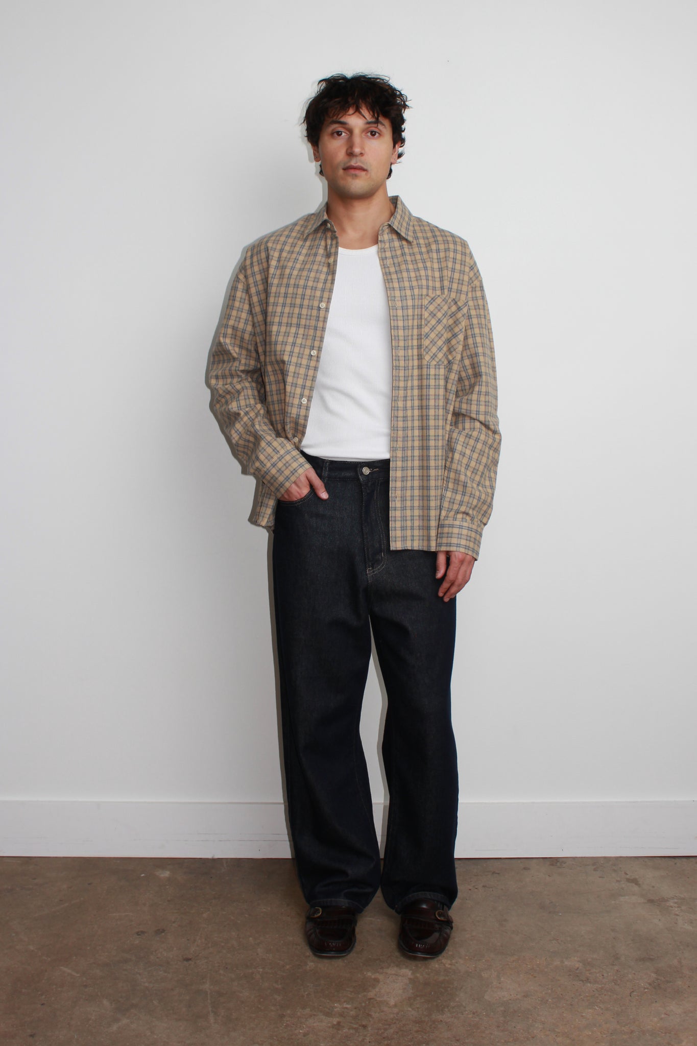 Nomade Checker Shirt in Beige