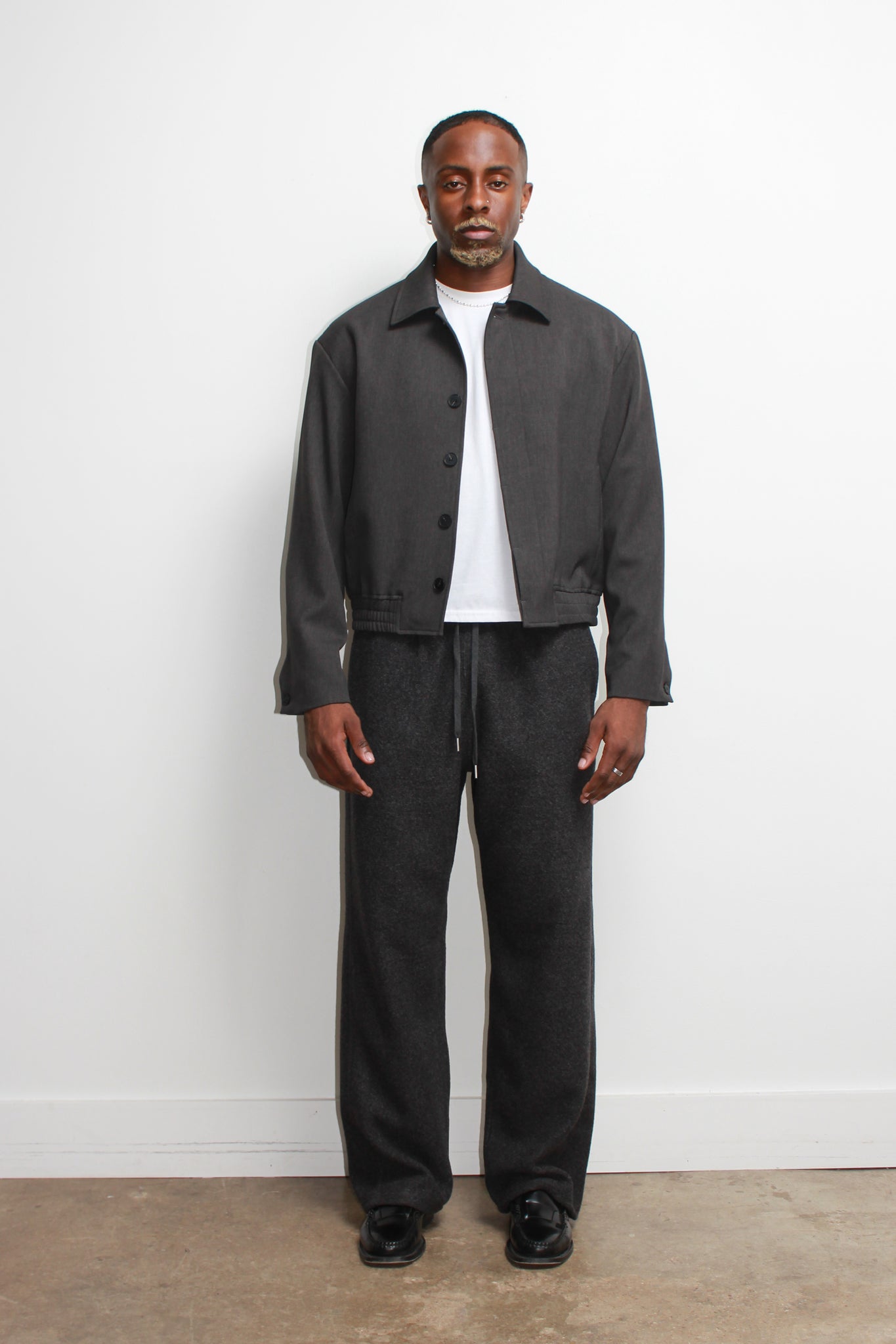 Eden Crop Blazer in Charcoal