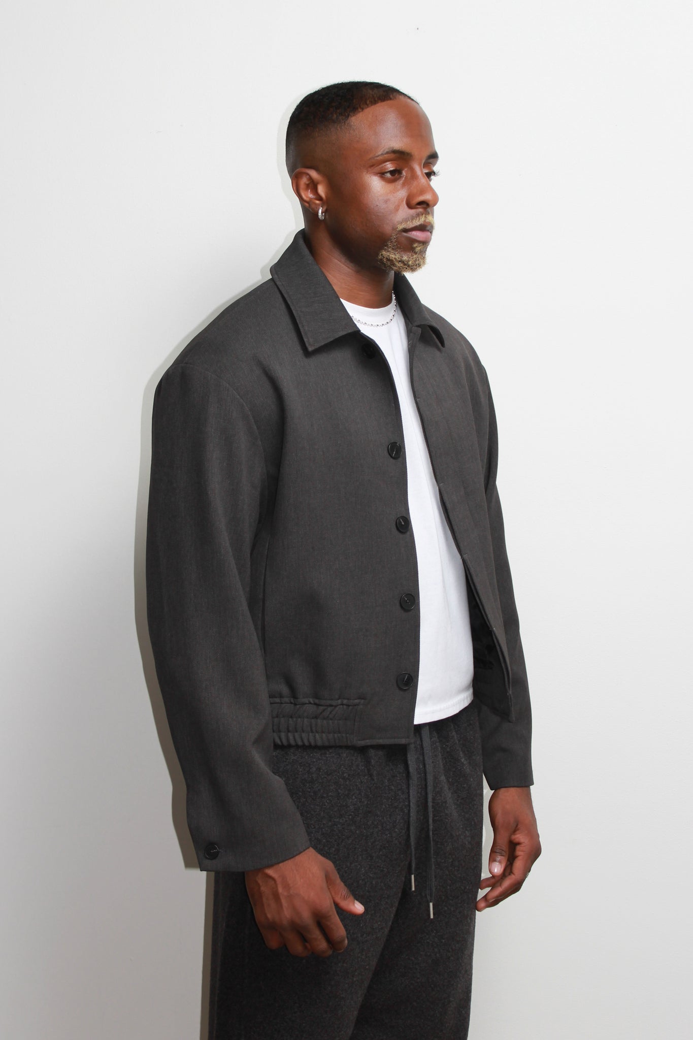 Eden Crop Blazer in Charcoal