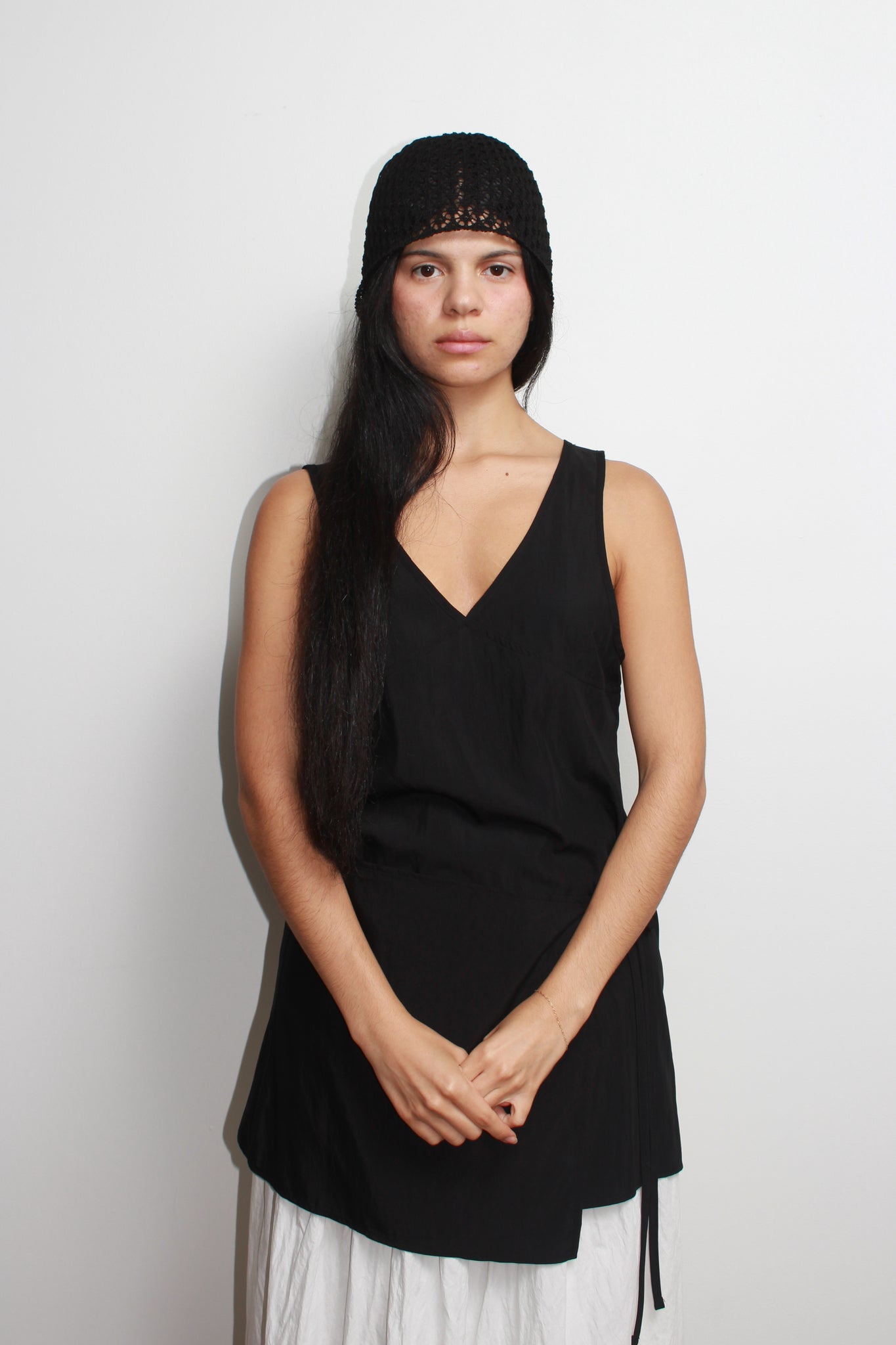 Summer Knit Bonnet Hat in Ivory
