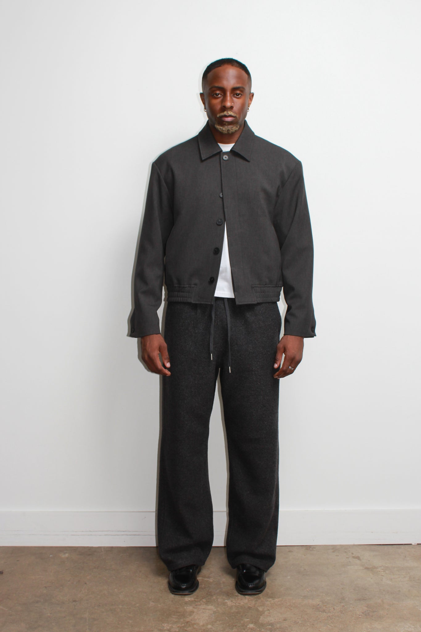 Eden Crop Blazer in Charcoal