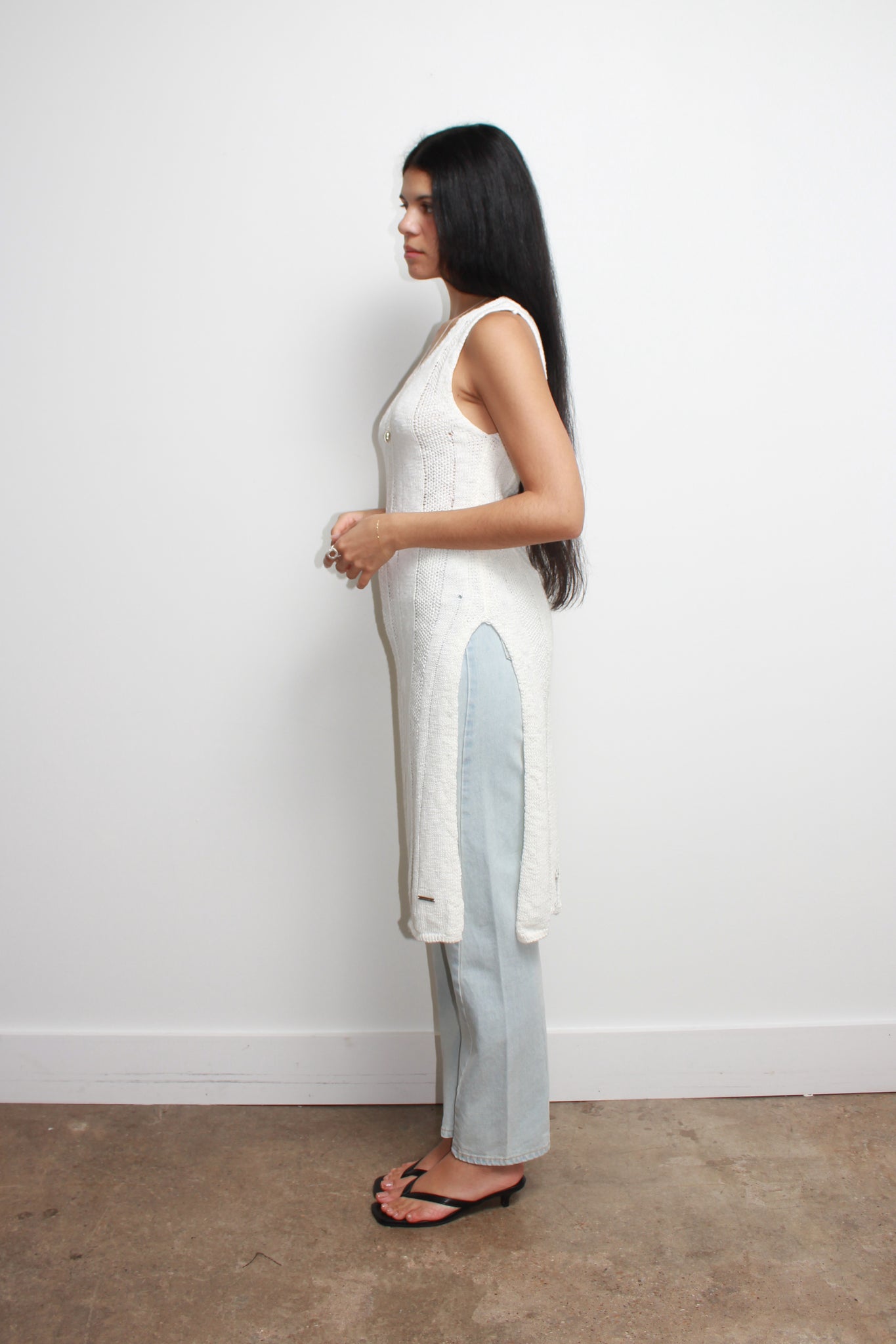 Fisher Knit Deep Side Slit Dress