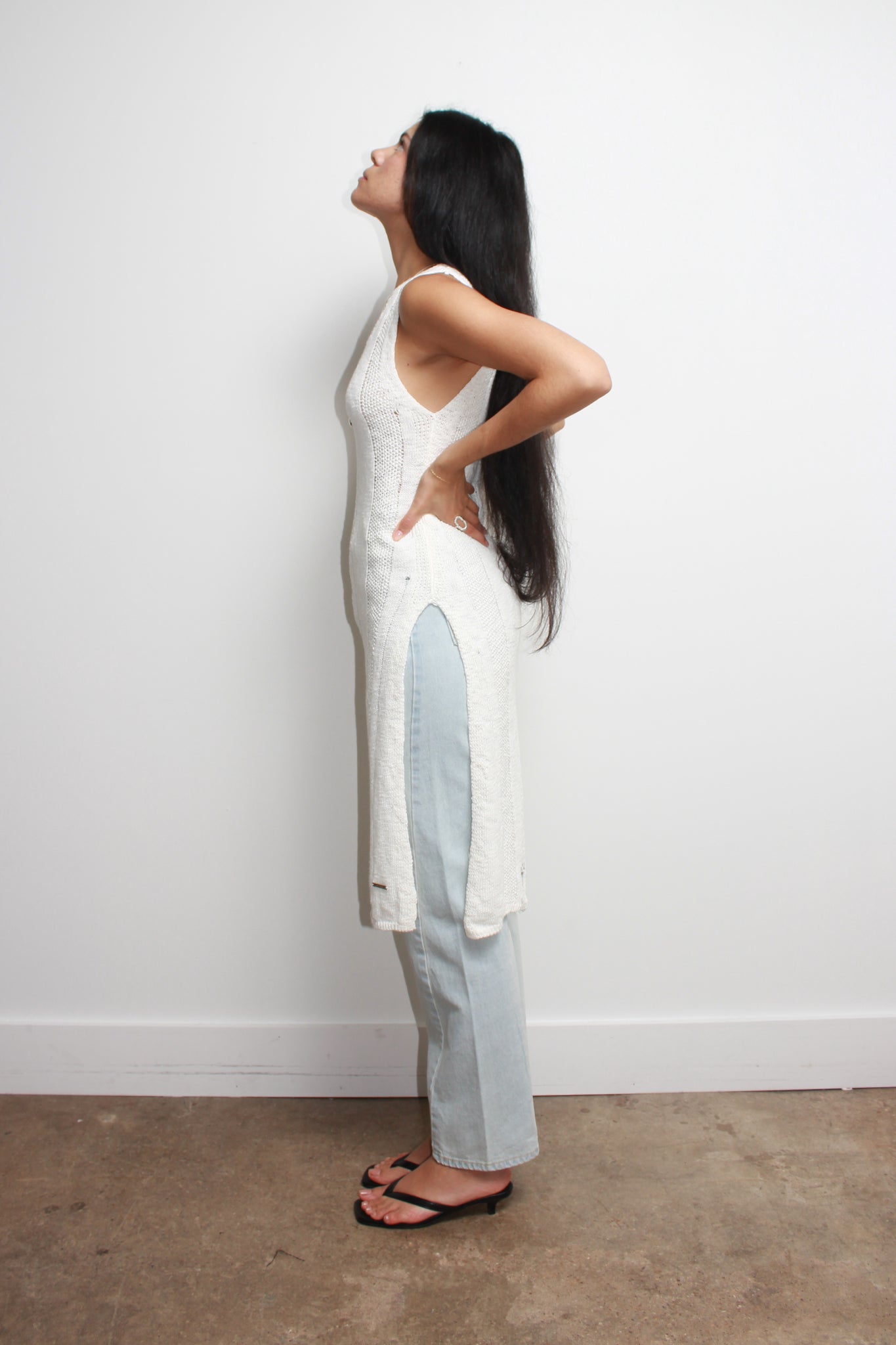 Fisher Knit Deep Side Slit Dress