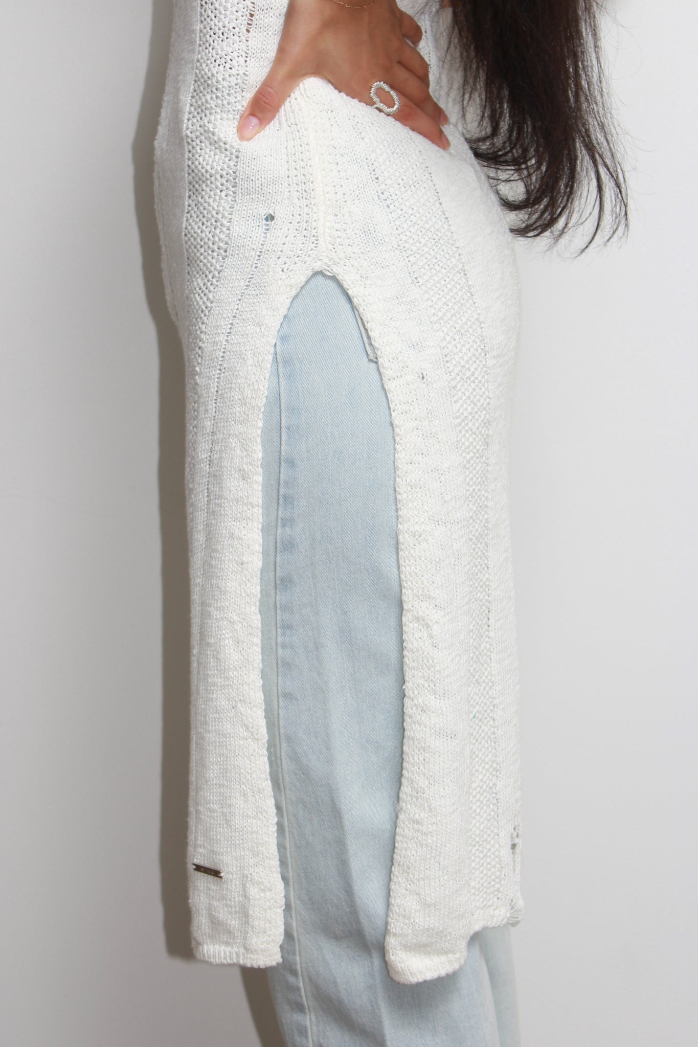Fisher Knit Deep Side Slit Dress