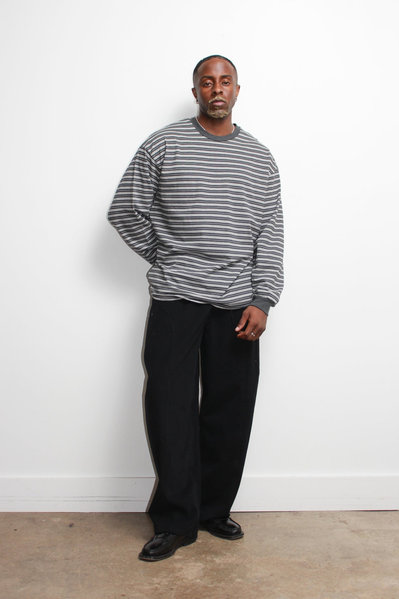 Hazel Stripe T-Shirt in Grey