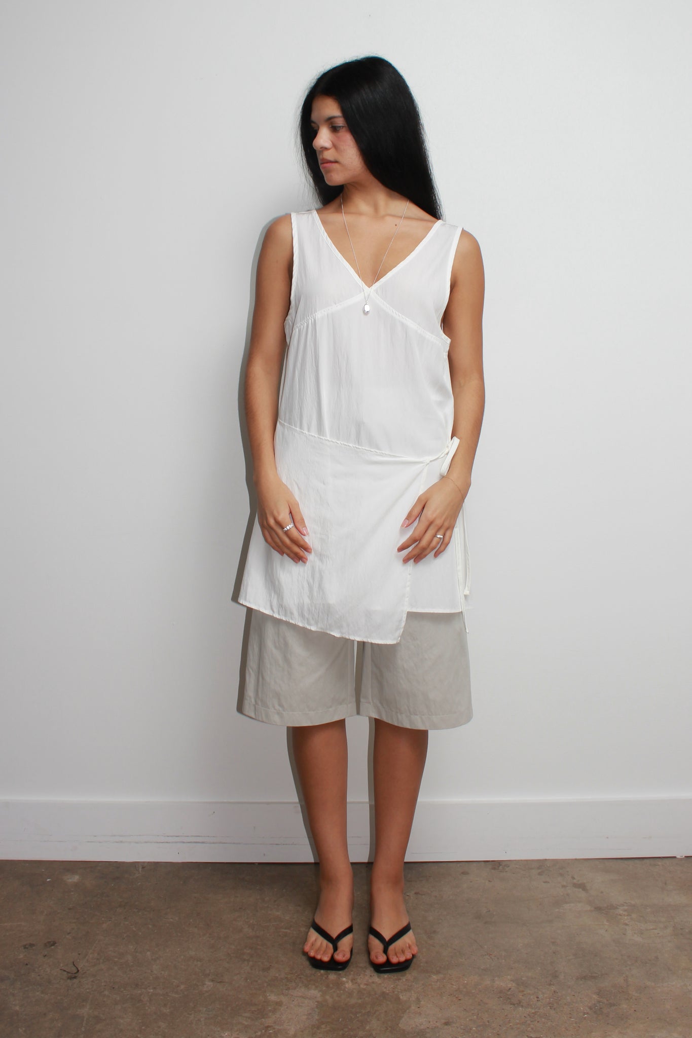 Unbound Wrap Mini Dress/Top in Ivory