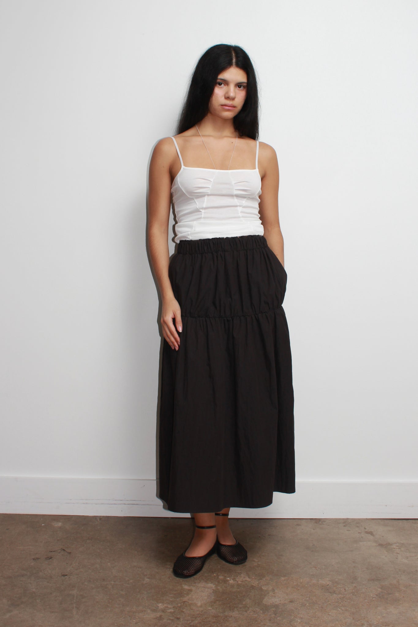Mua Shirring Skirt in Black