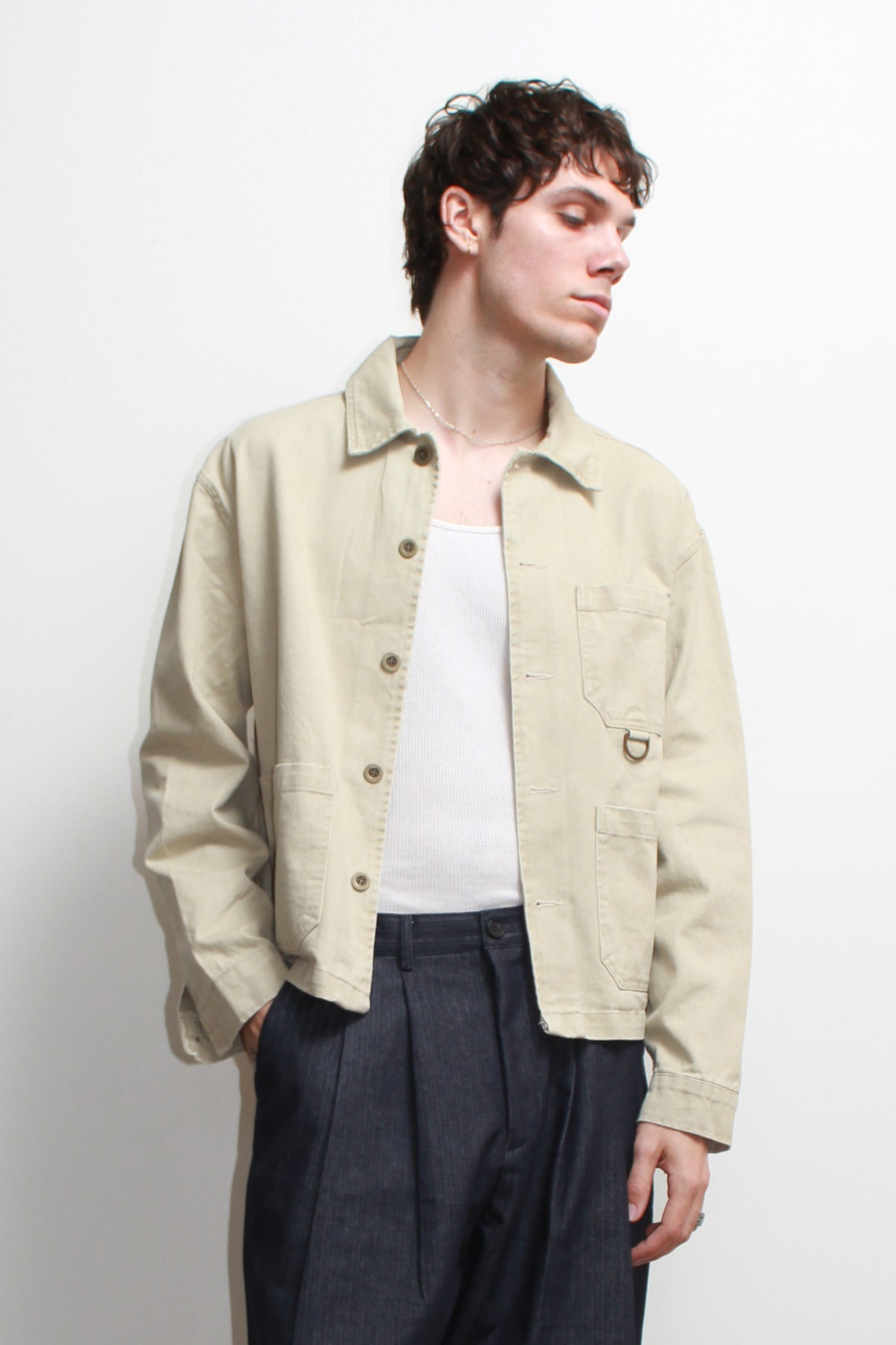 Remain D Crop Jacket in Beige
