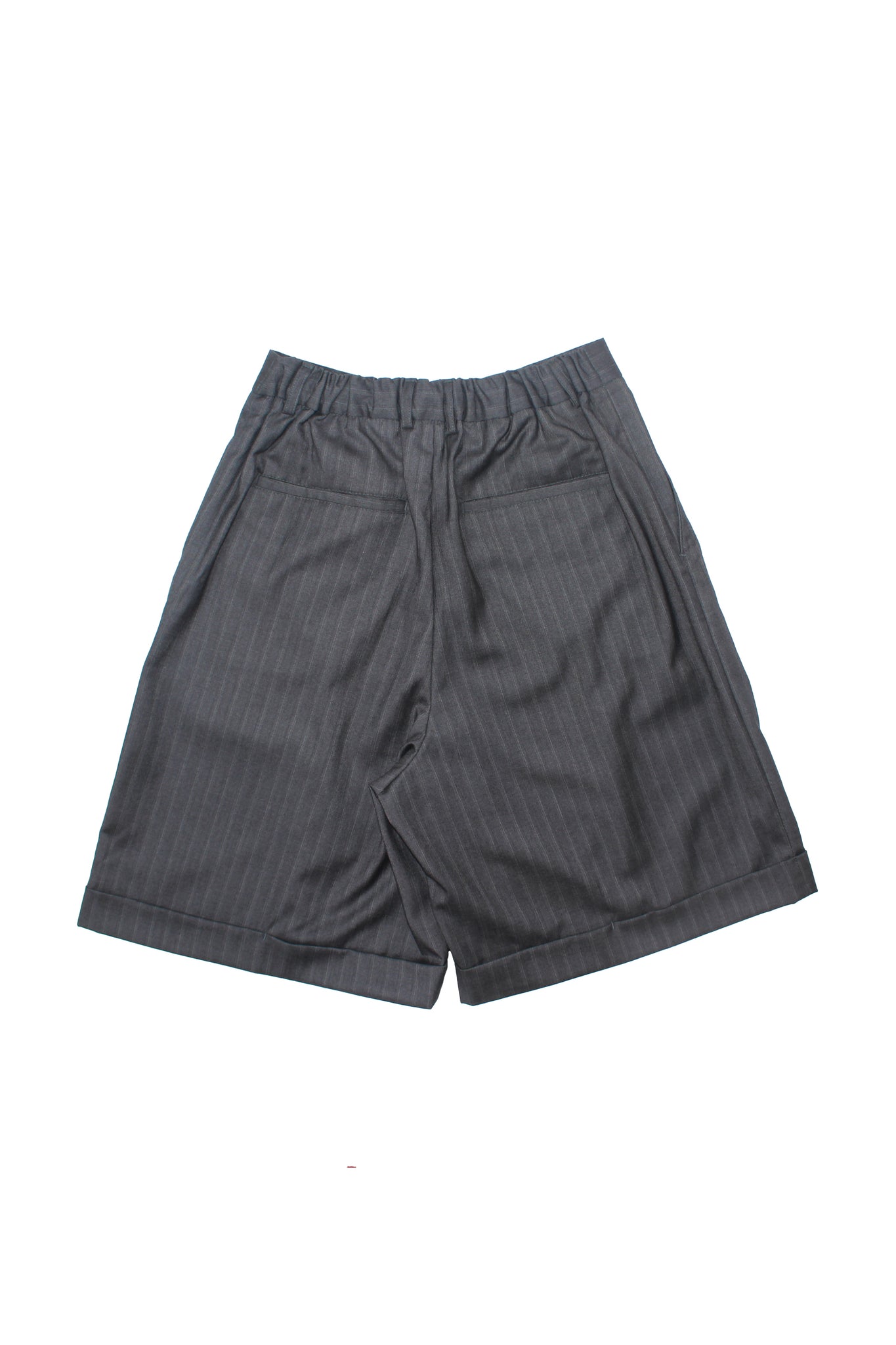 Pin Stripe Turn Up Shorts in Charcoal