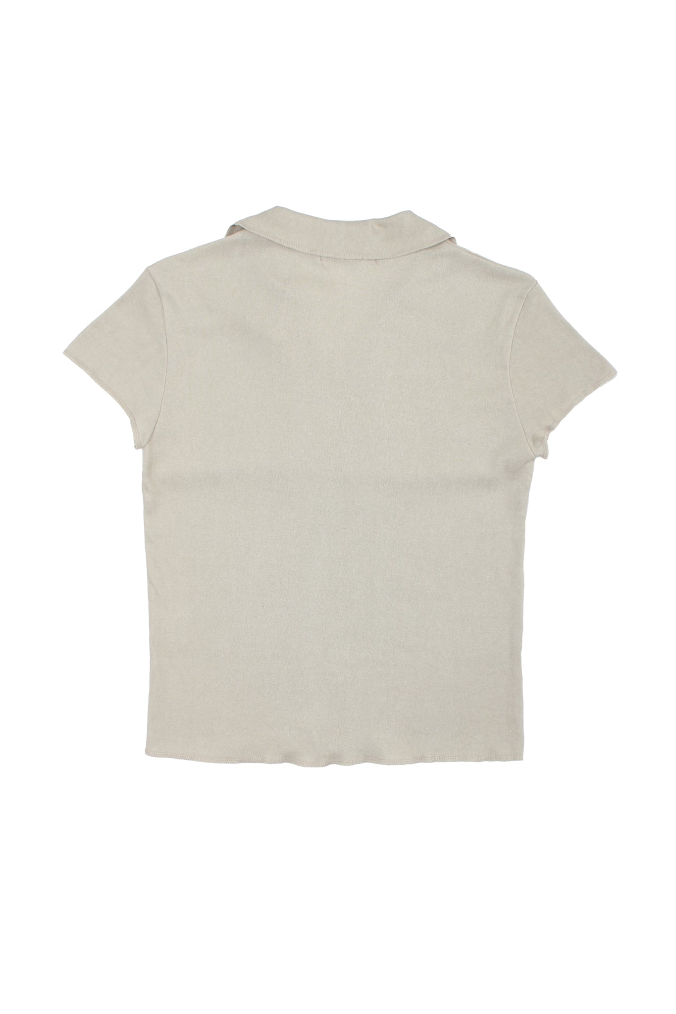 Almond Open collar T-Shirt in Beige