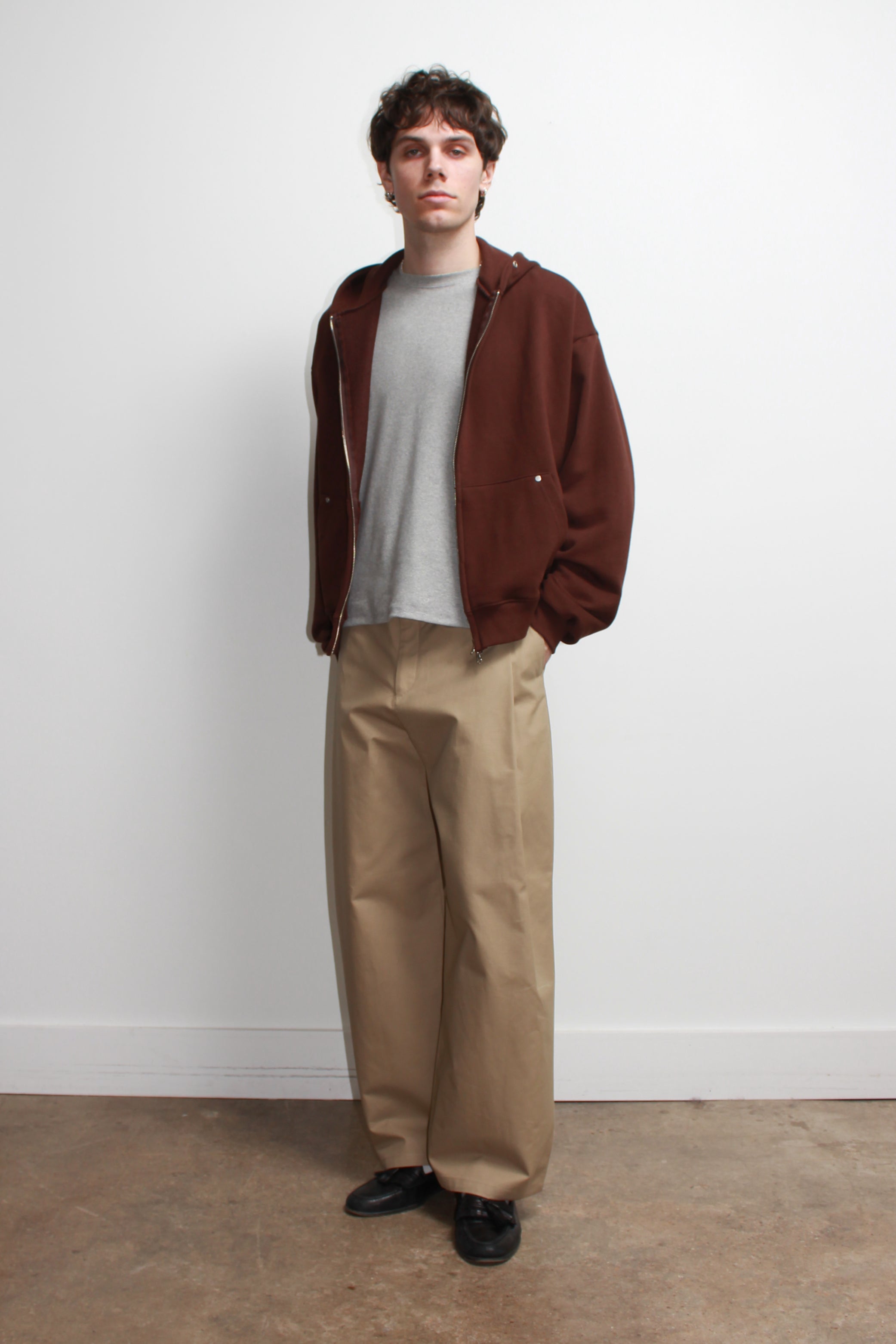 Side Pin-tuck Cotton Pants in Khaki – Jowa.shop