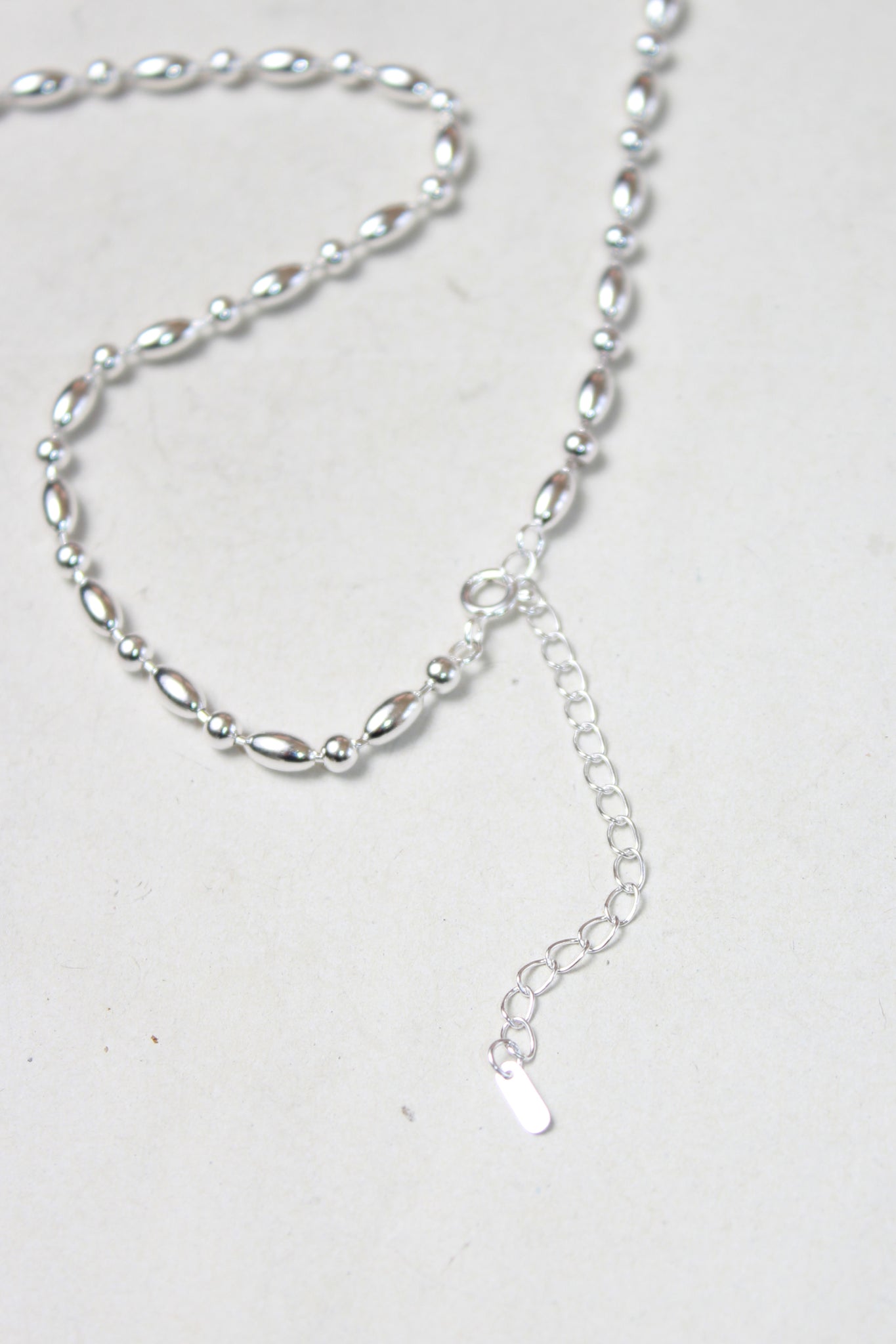 Oval Silver Ball Necklace