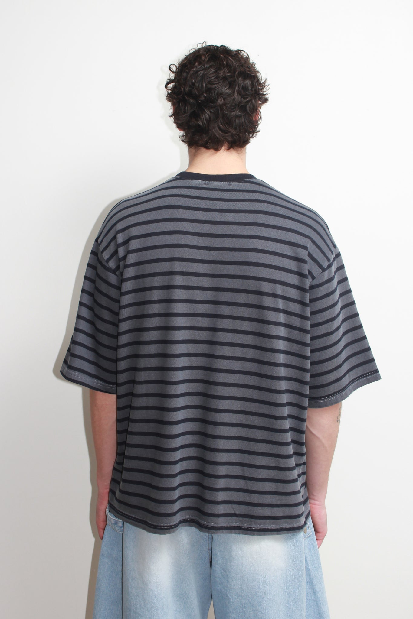 Eden Pigment Stripe T-Shirt in Navy