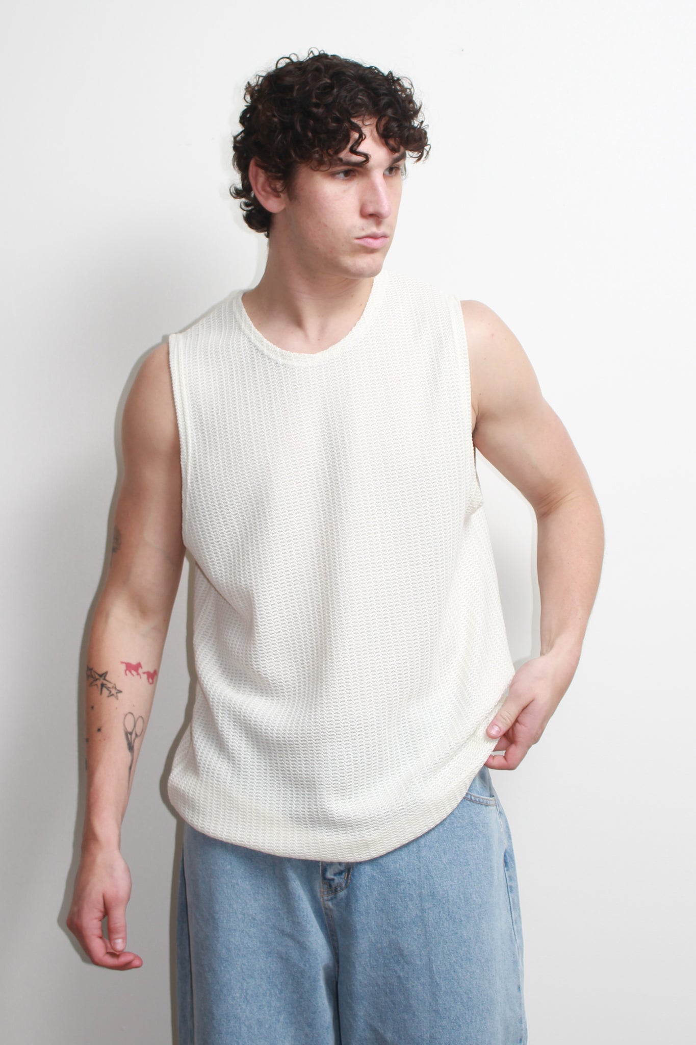 Crochet Tank Top in White