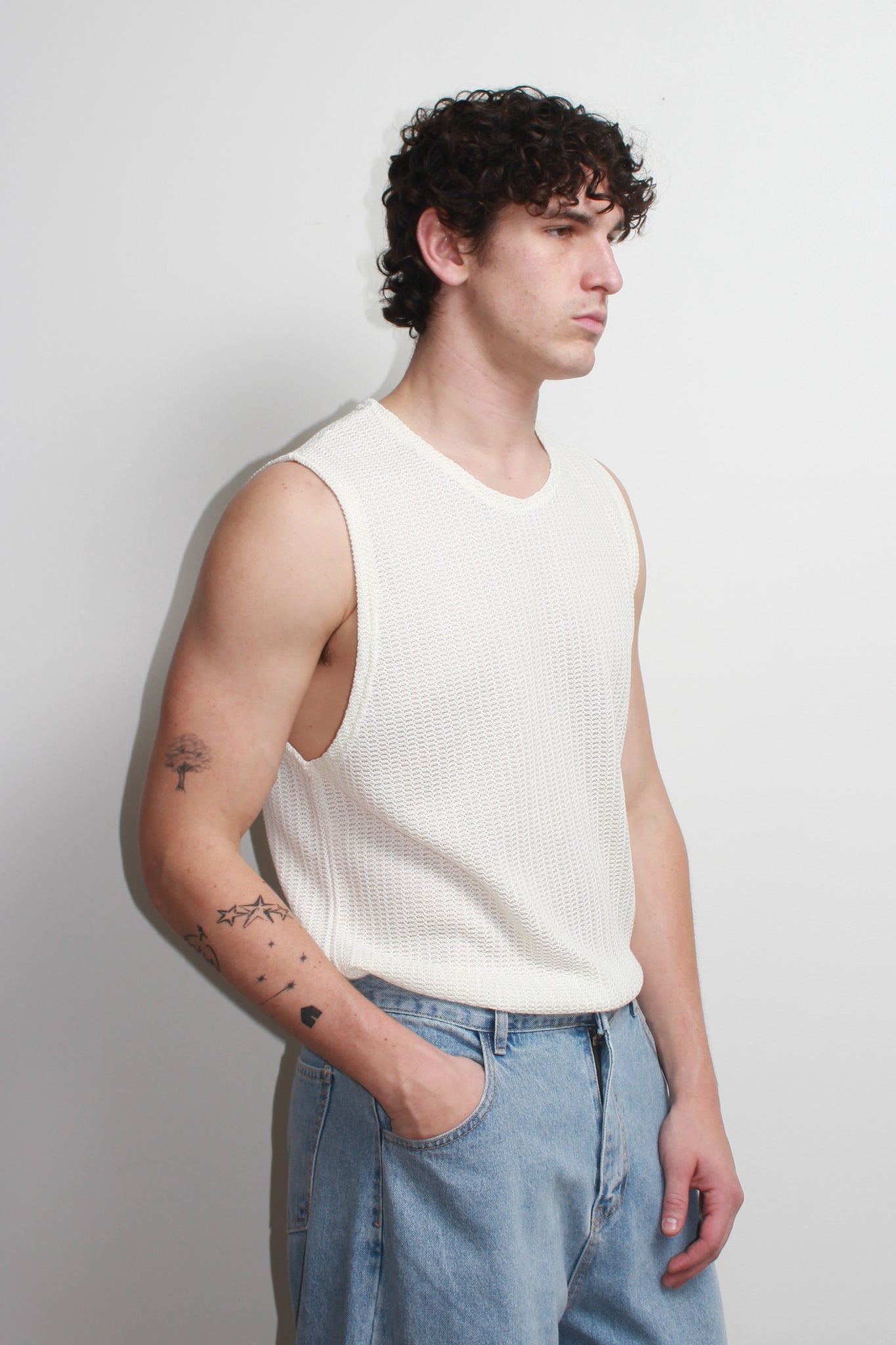 Crochet Tank Top in White