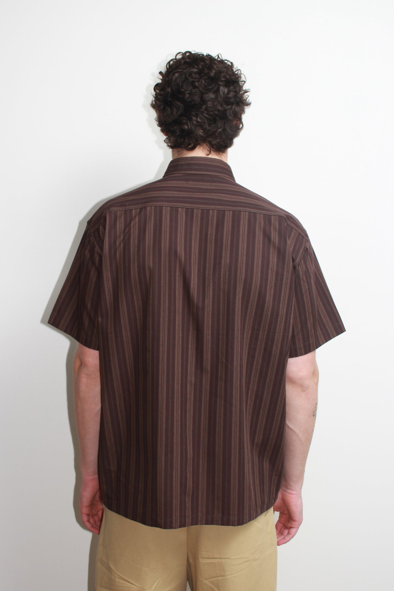 Loot Stripe Short-sleeve Shirt in Brown