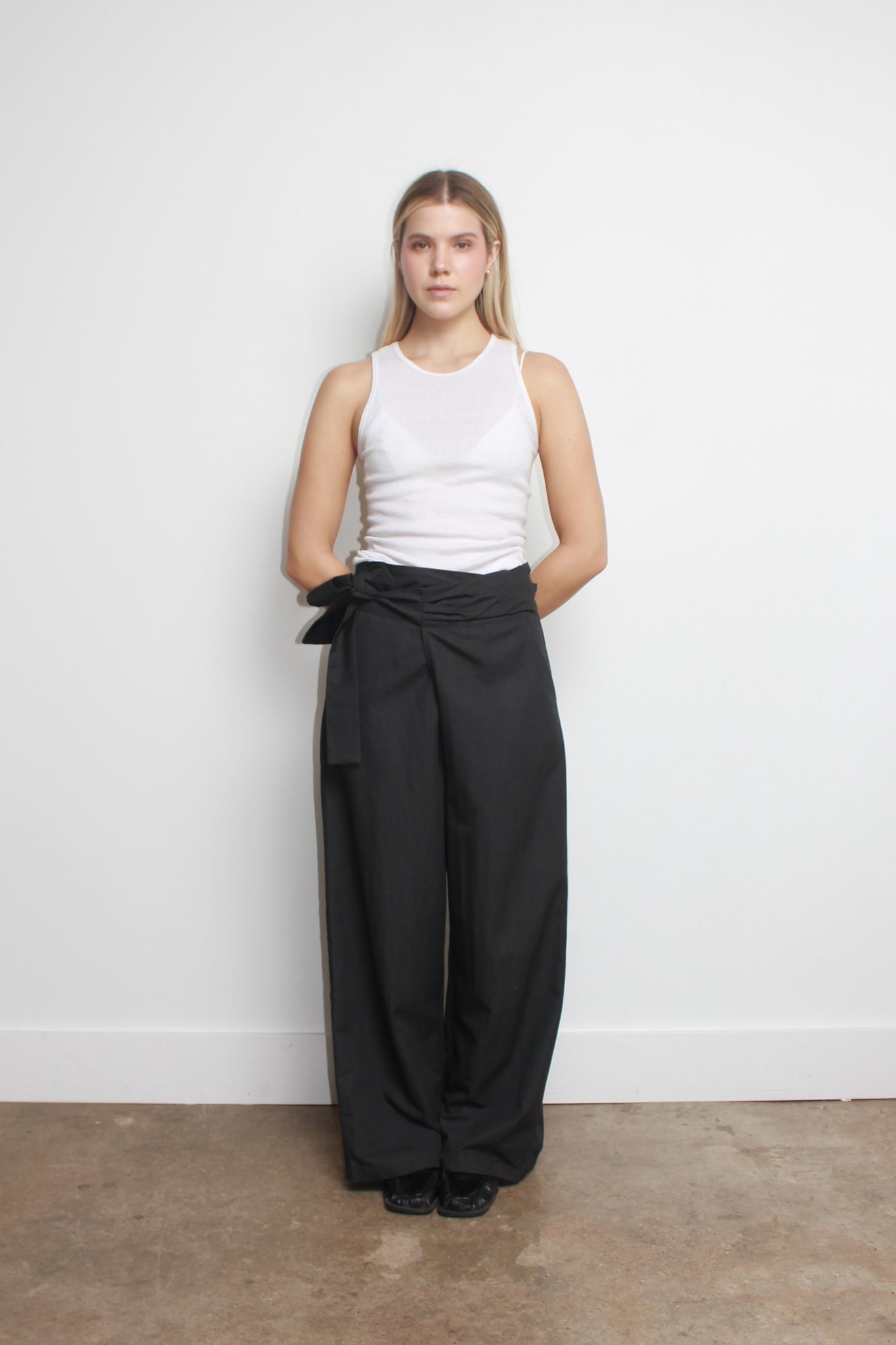 Wrapping Wrap Pants in Charcoal