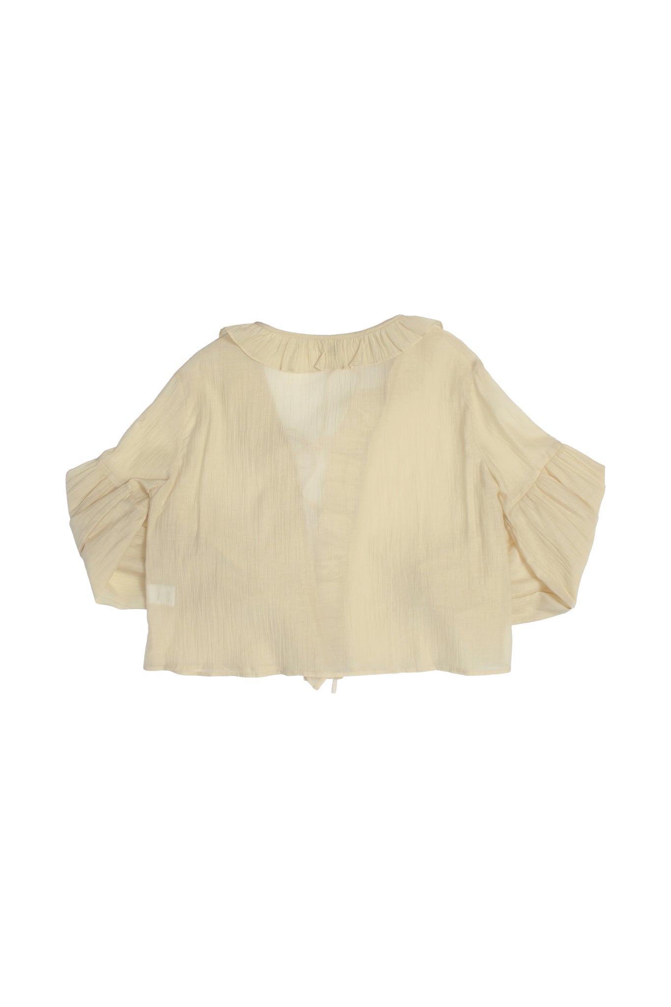 Ruffle Hem Ribbon Shirt