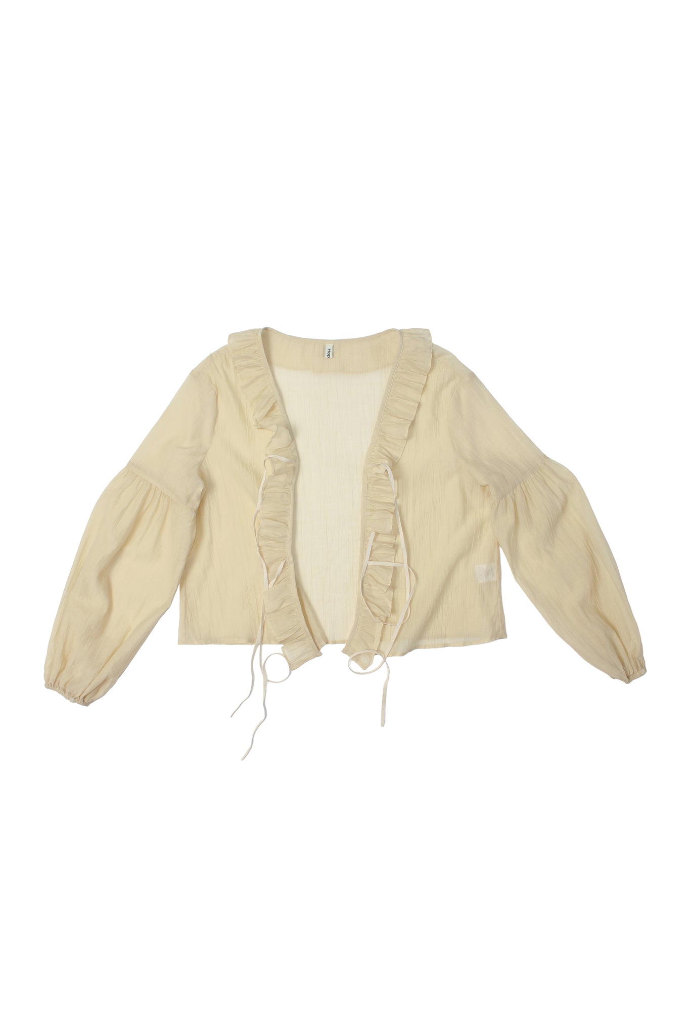 Ruffle Hem Ribbon Shirt