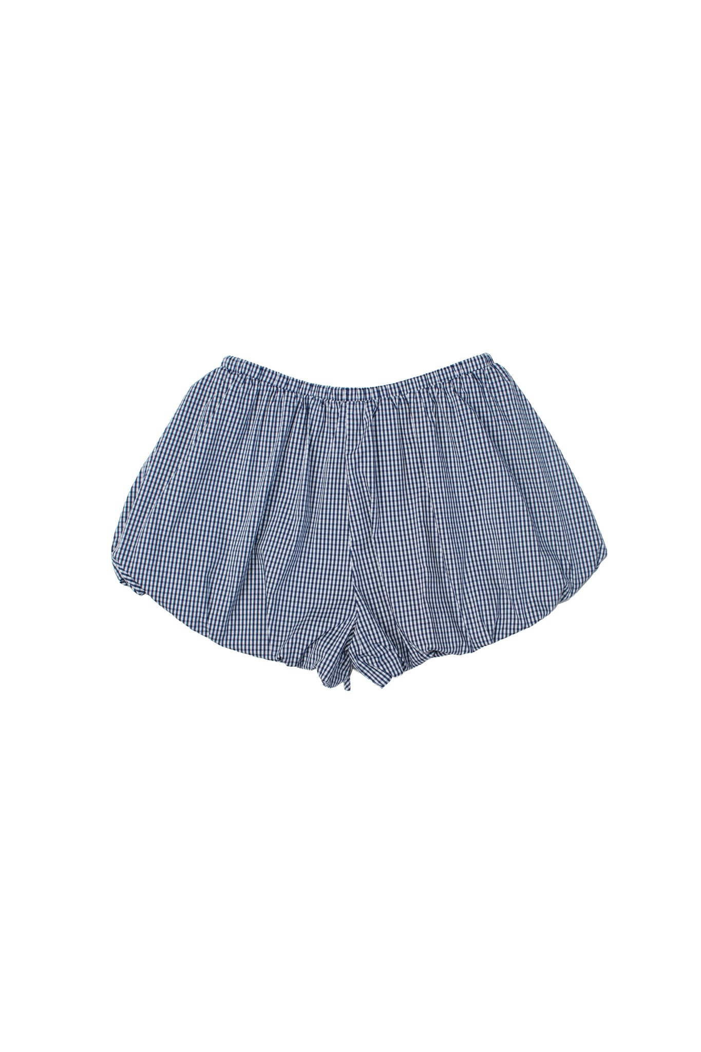 Blue Plaid Balloon Shorts