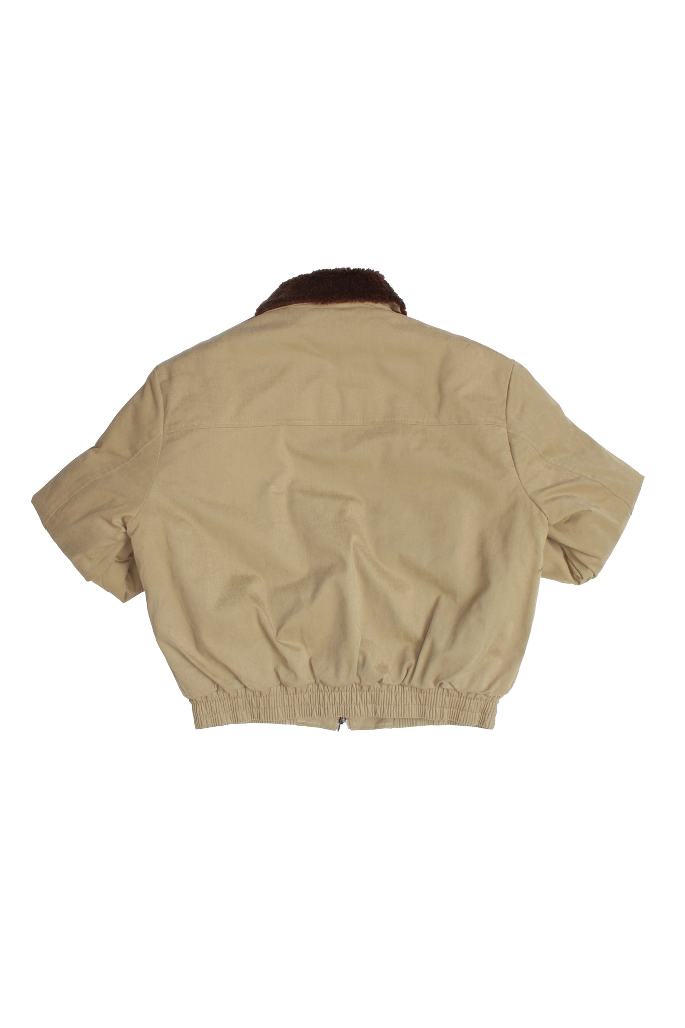 Shearling Collar Panel Work Jacket in Khaki