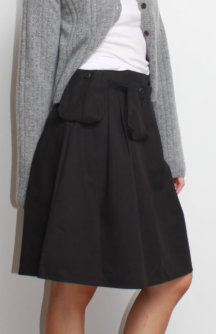 Pocket Belt Skirts in Black