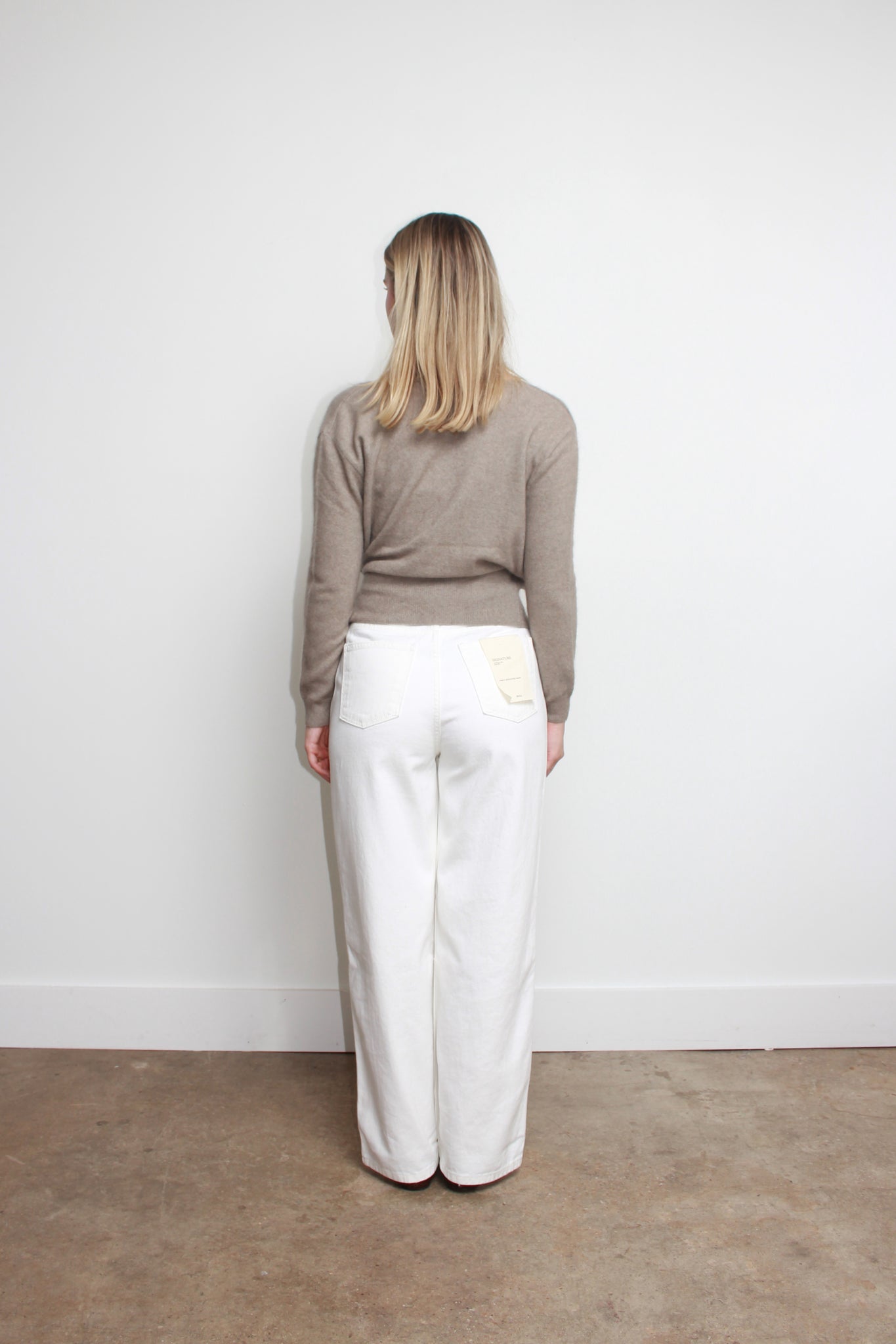 Side Line Denim Pants in White