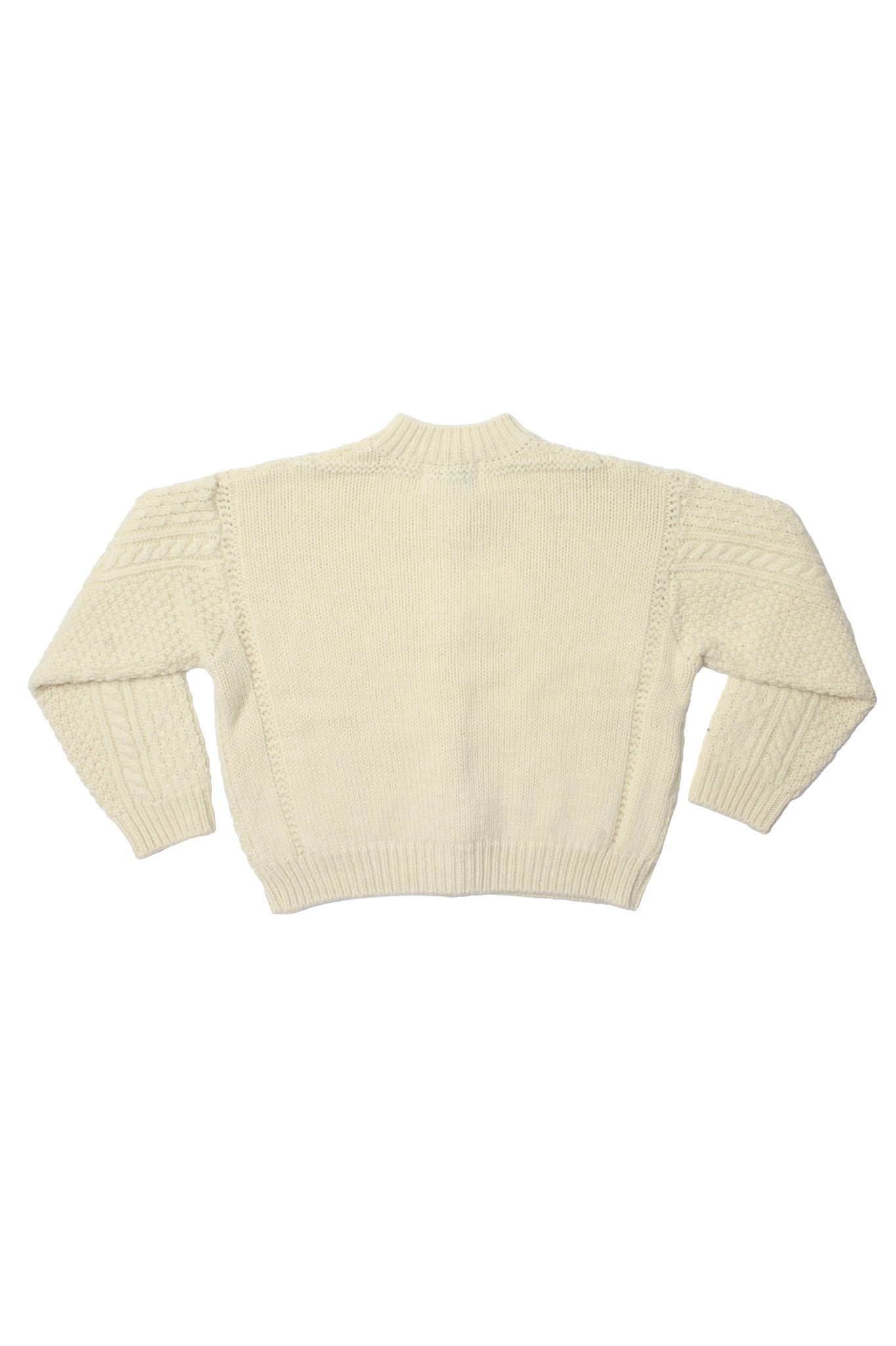 Fisherman Knit Cardigan in Cream