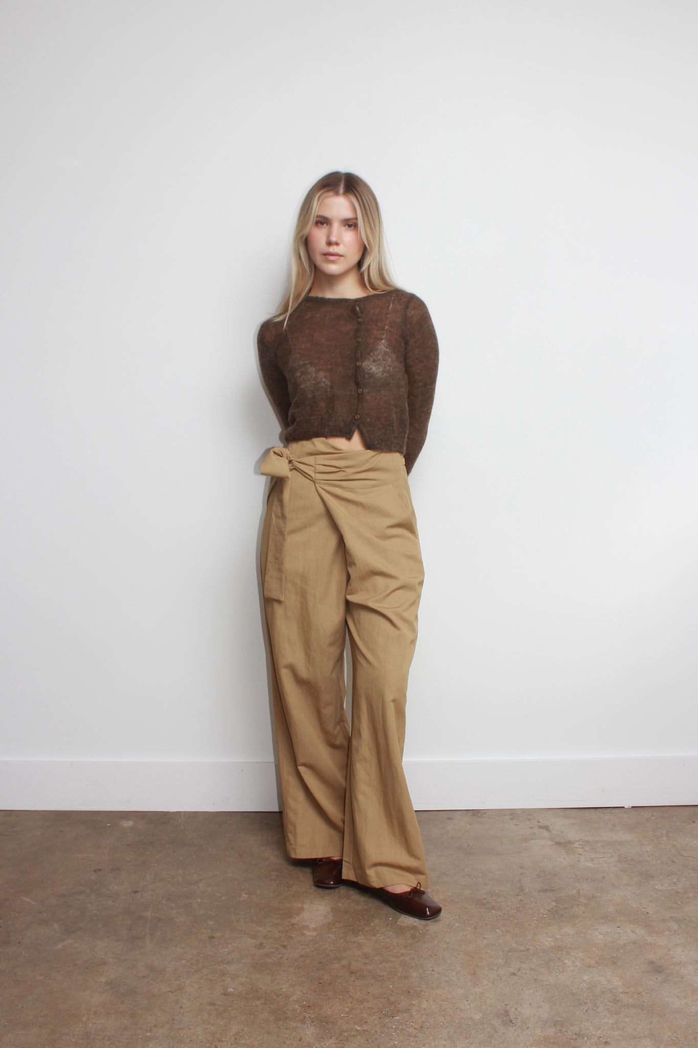 Wrapping Wrap Pants in Beige