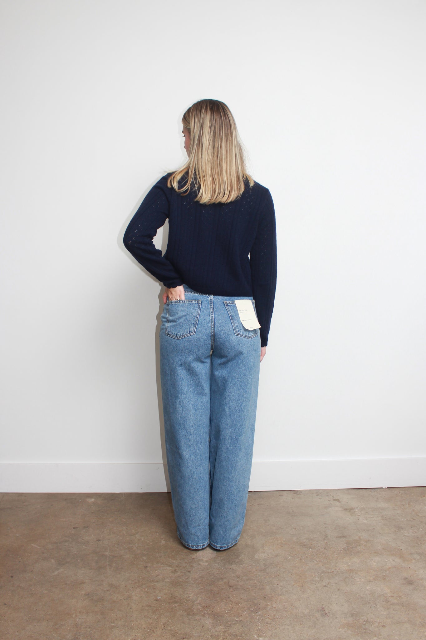 Side Line Denim Pants in Mid Wash