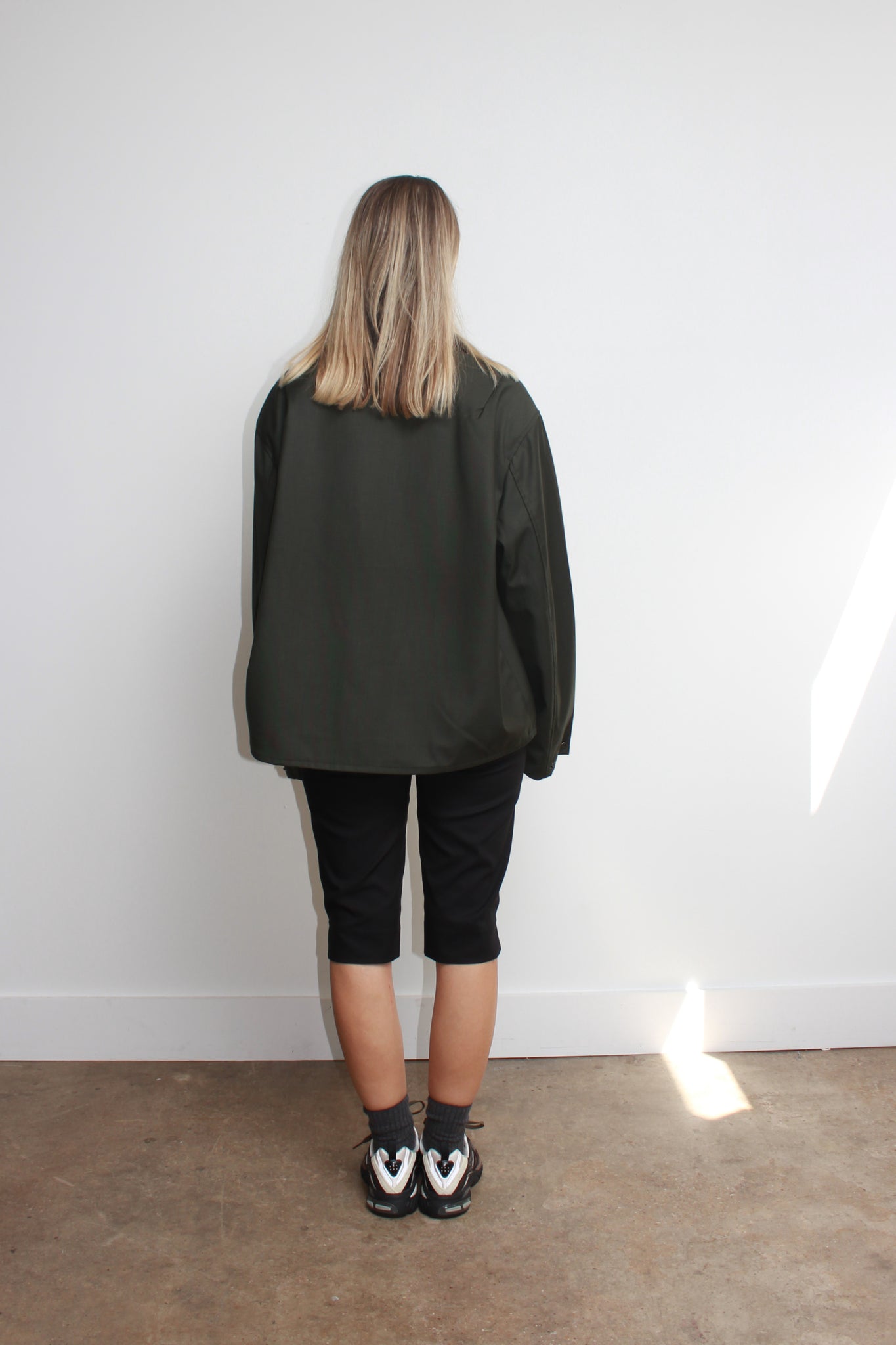 City Two way Zipper jacket in Olive