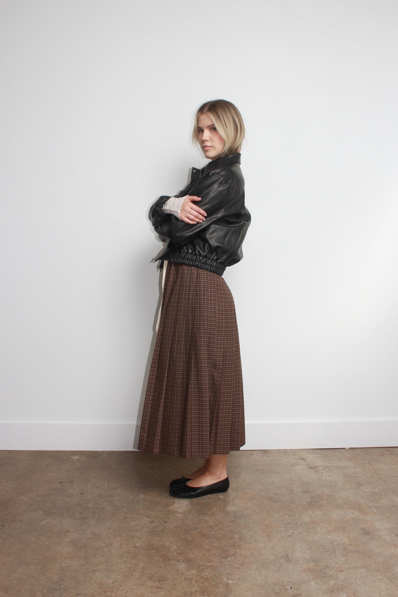 ETER Plaid Pleats Skirt