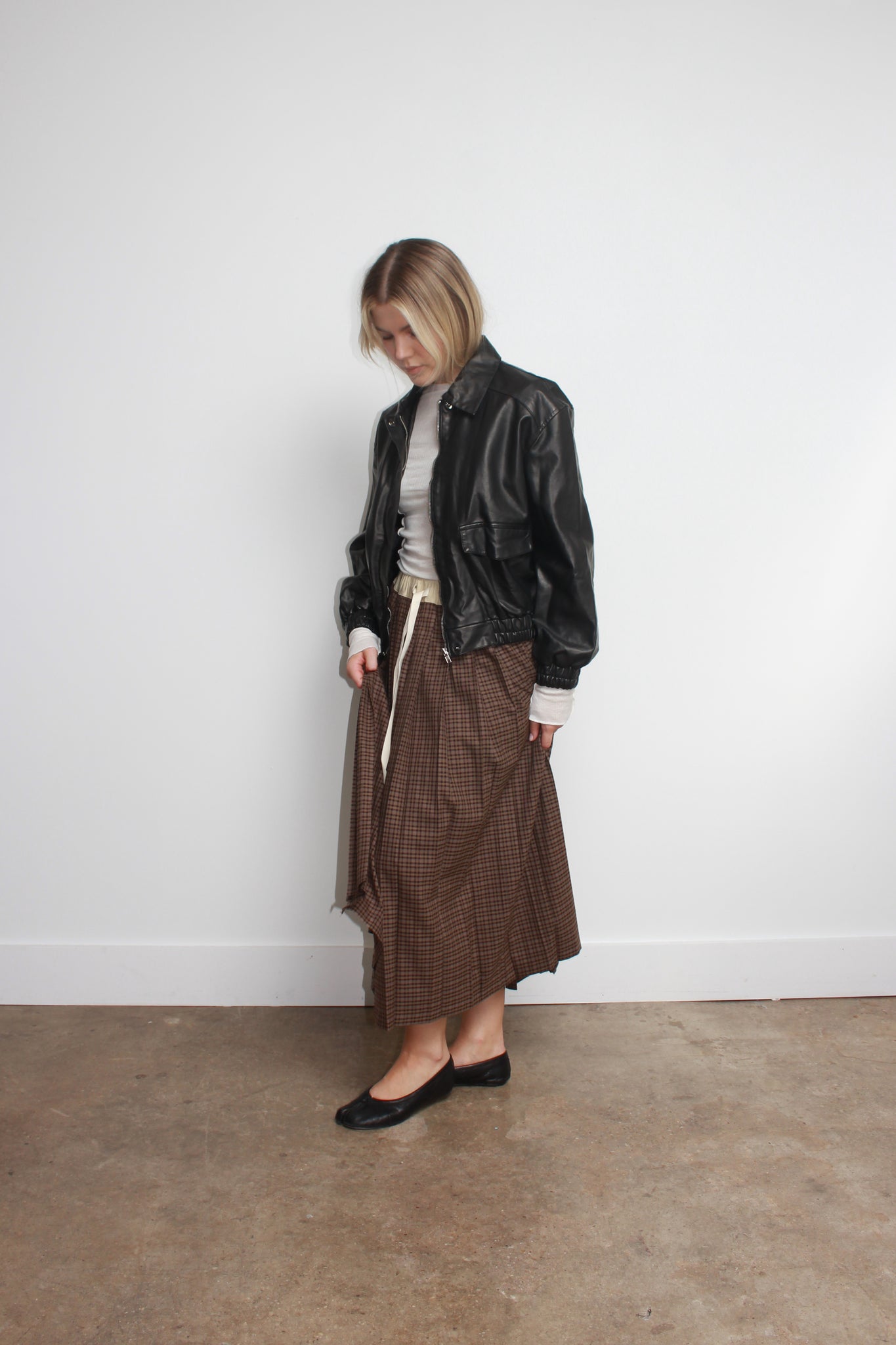 ETER Plaid Pleats Skirt