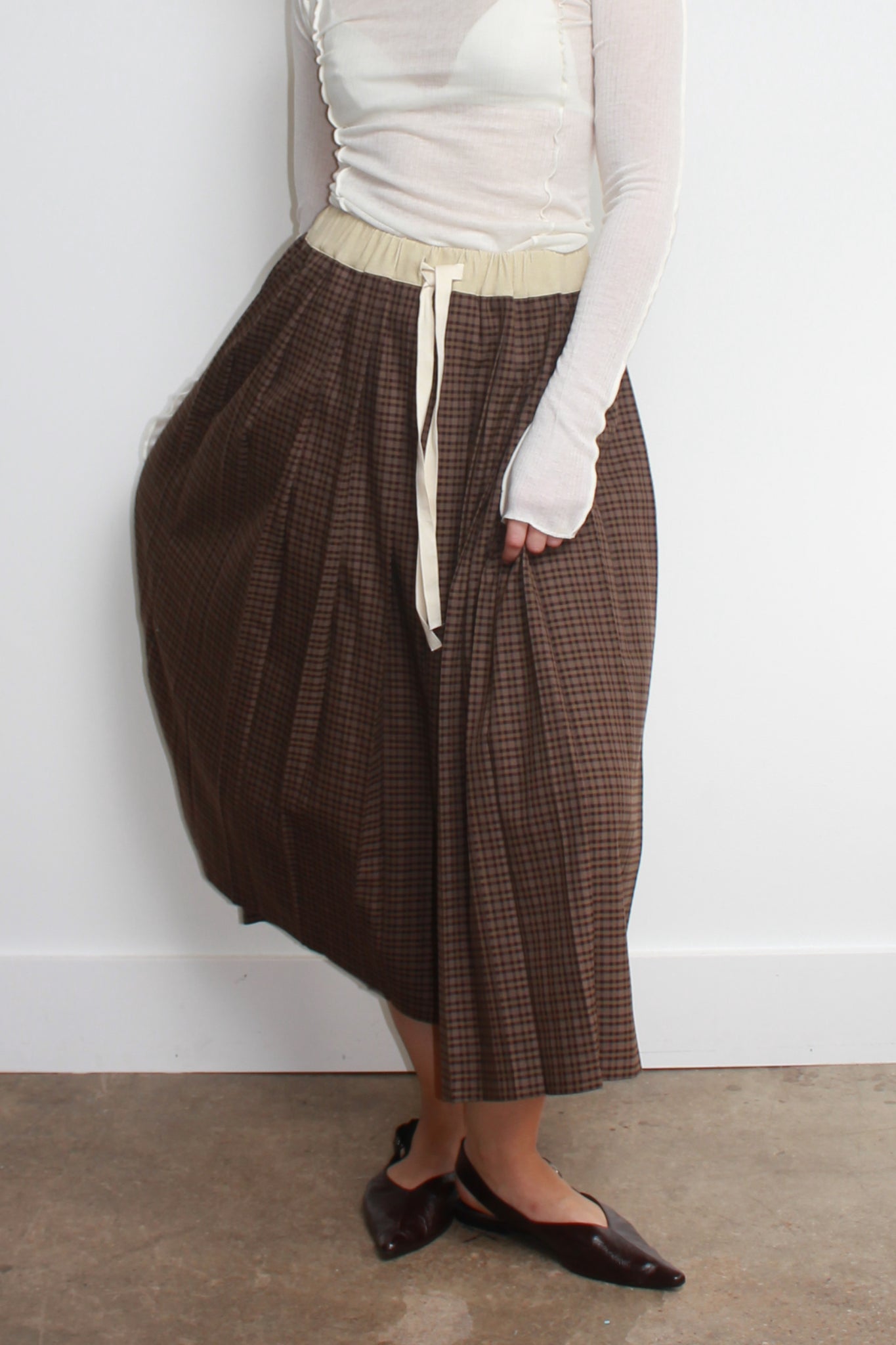 ETER Plaid Pleats Skirt