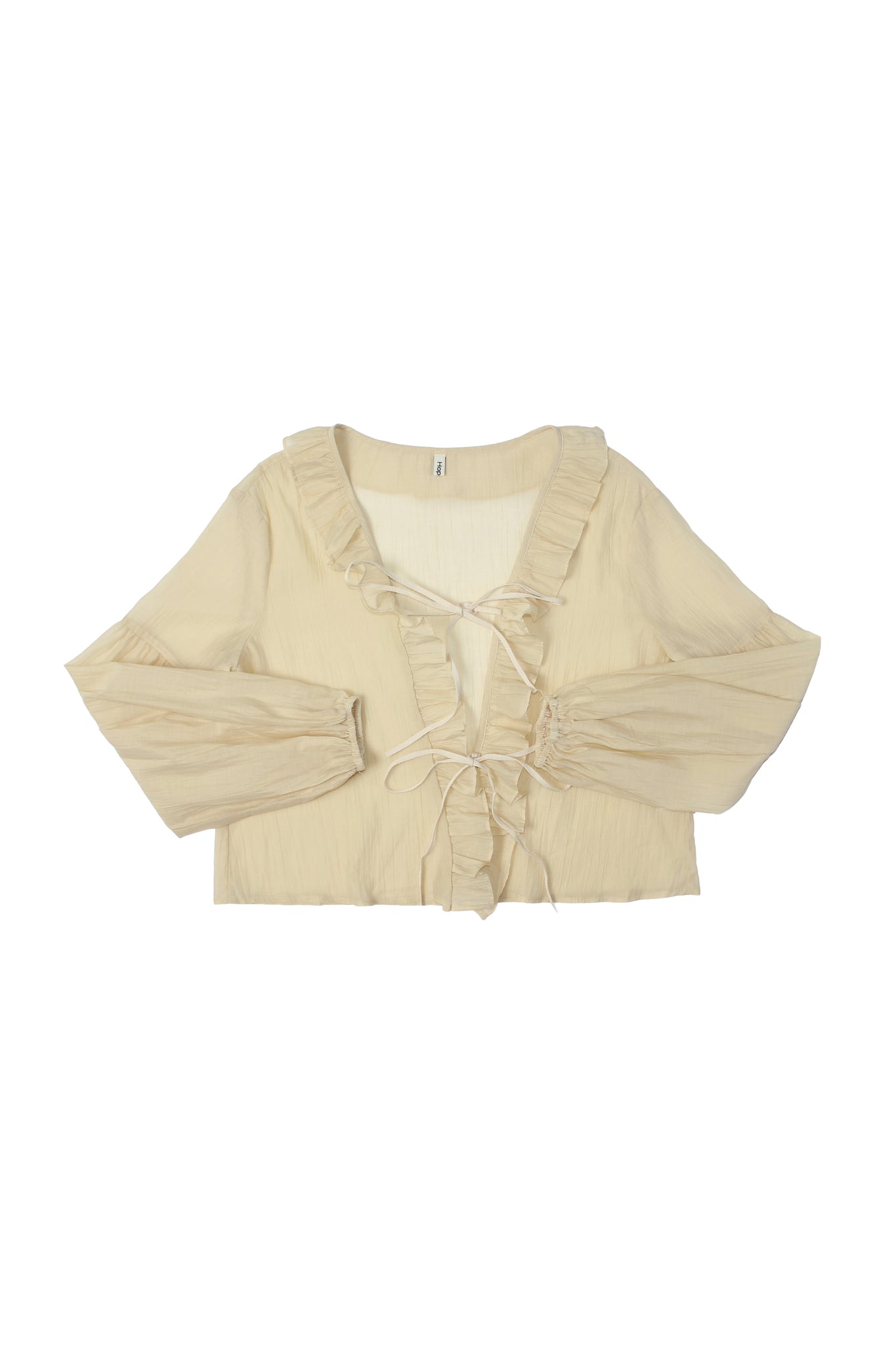 Ruffle Hem Ribbon Shirt