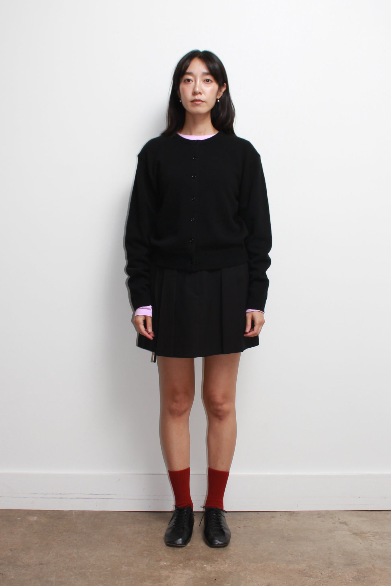Moh Rounded Cardigan in Black