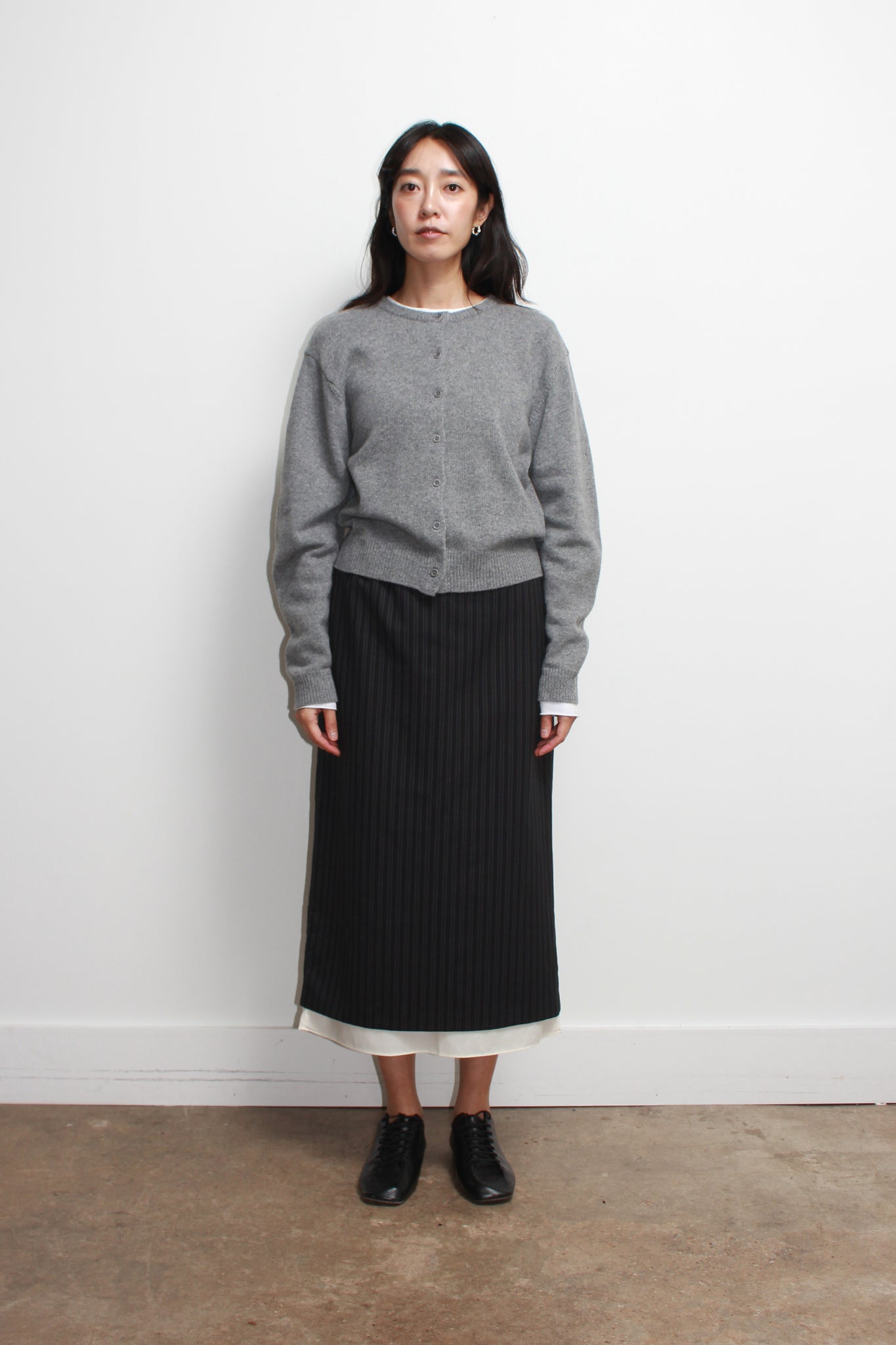 Moh Rounded Cardigan in Grey