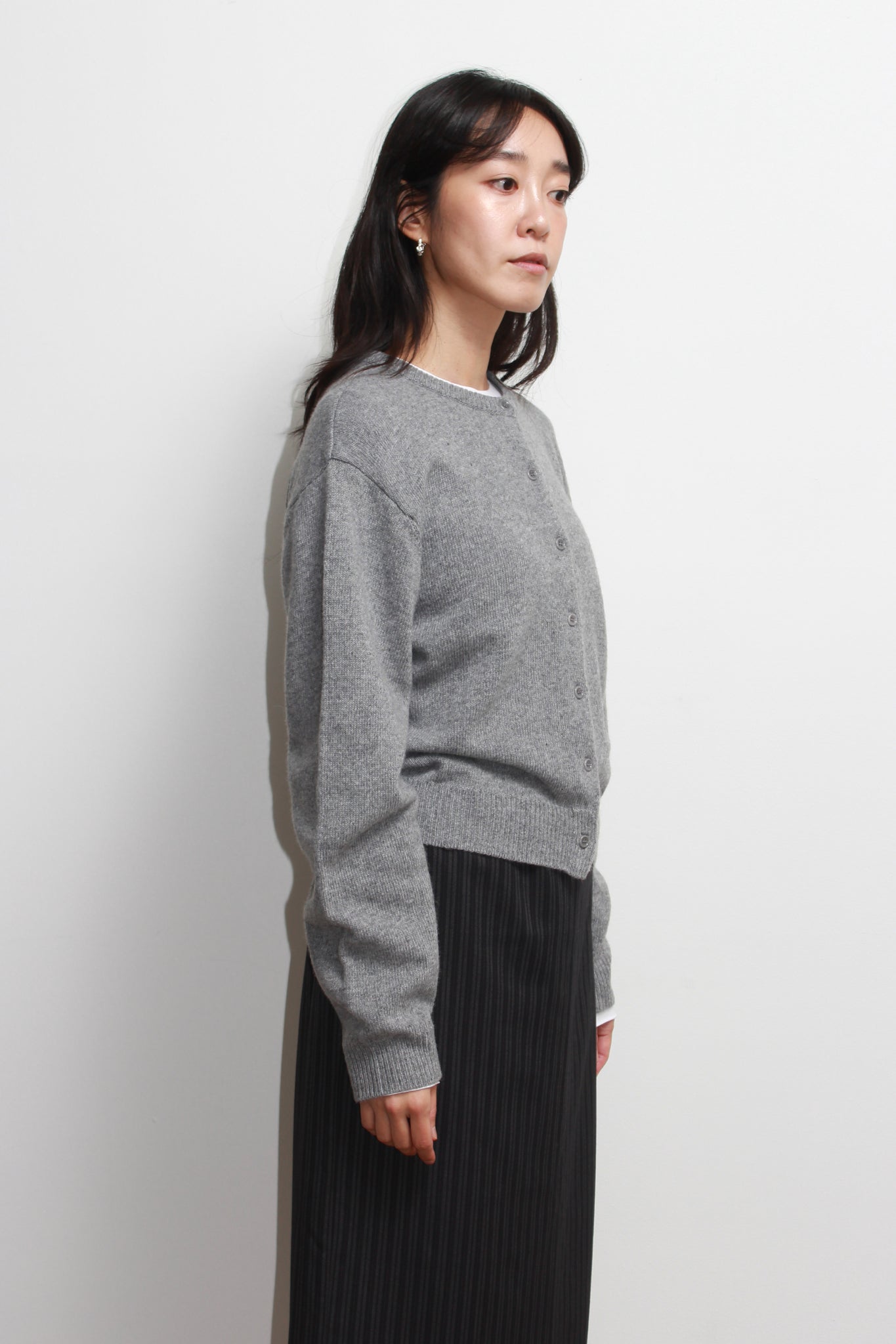 Moh Rounded Cardigan in Grey