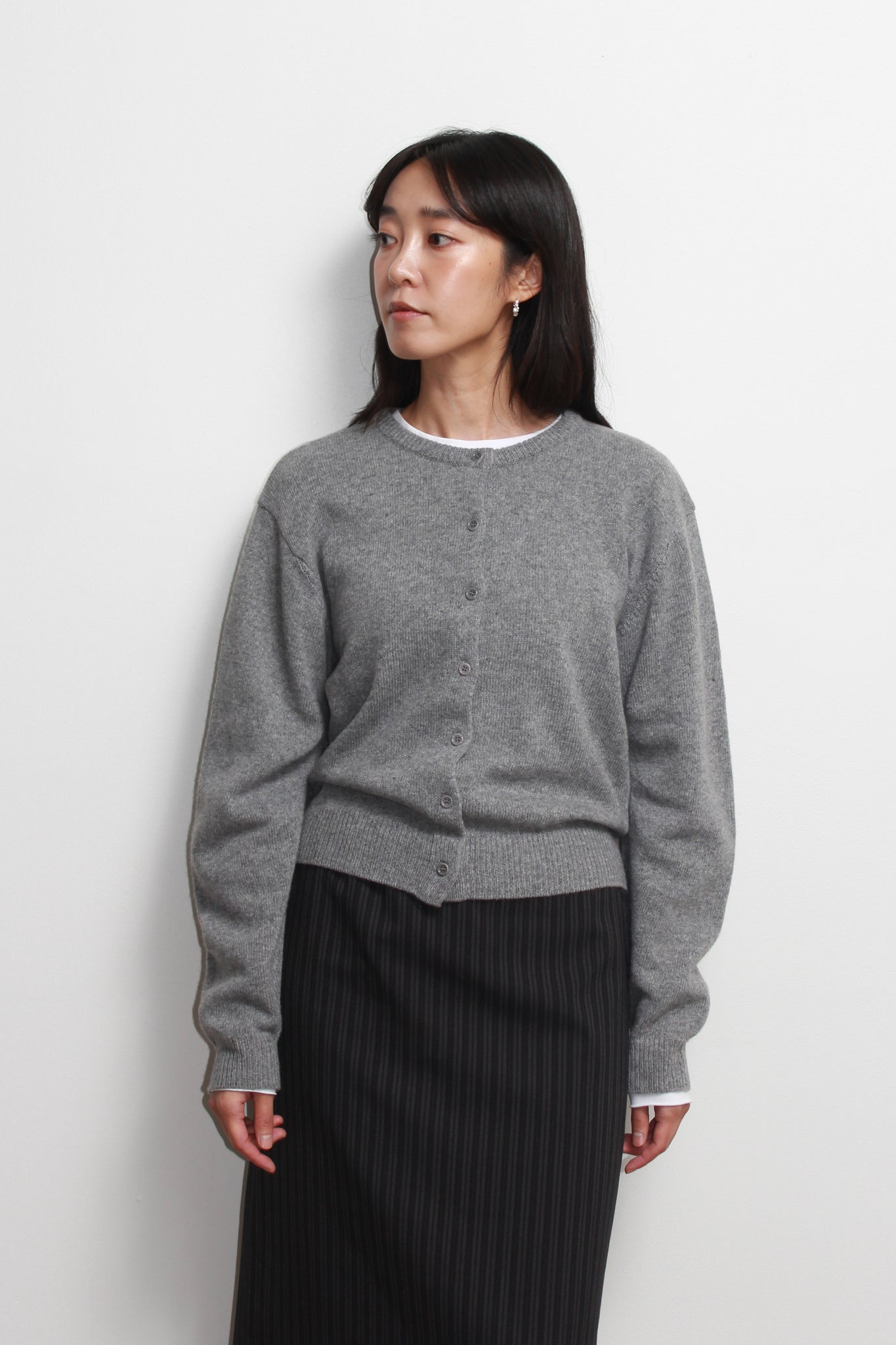 Moh Rounded Cardigan in Grey