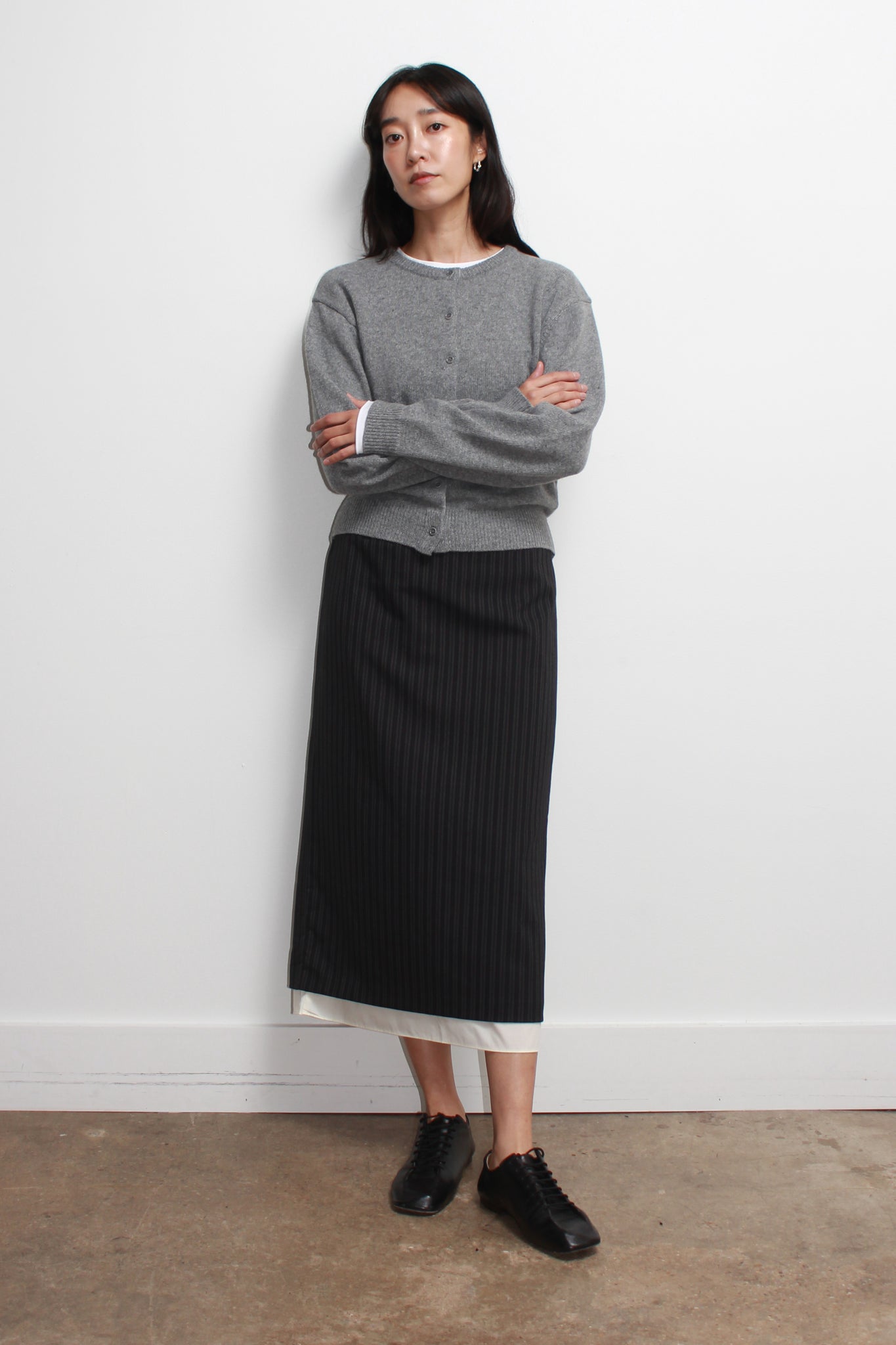 Moh Rounded Cardigan in Grey